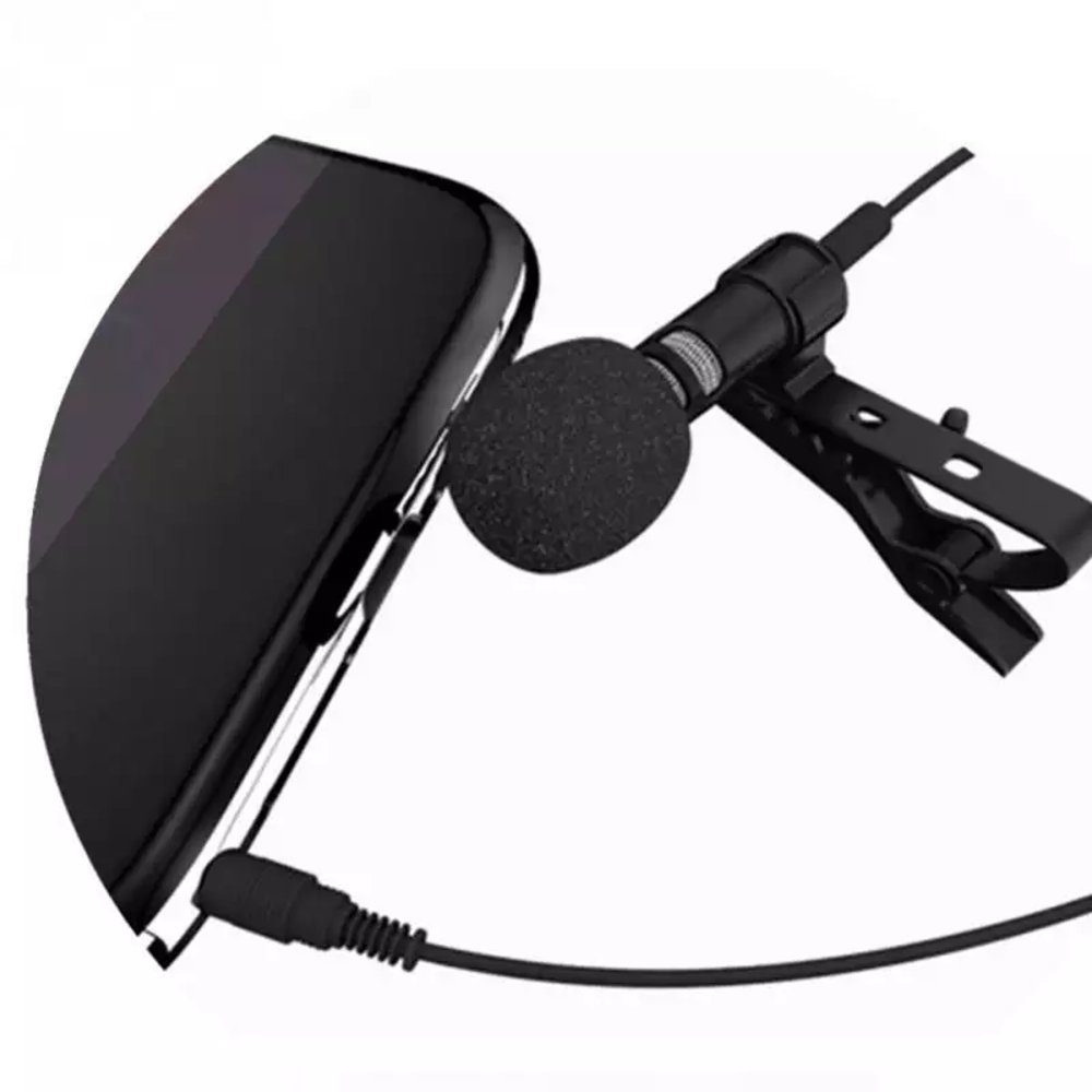 TradeNation Mikrofon Lavalier Ansteck Mikrofon 3.5mm Clip microphone Phone Laptop 1.5m (1-tlg), Ansteckclip – Bild 3 von 5