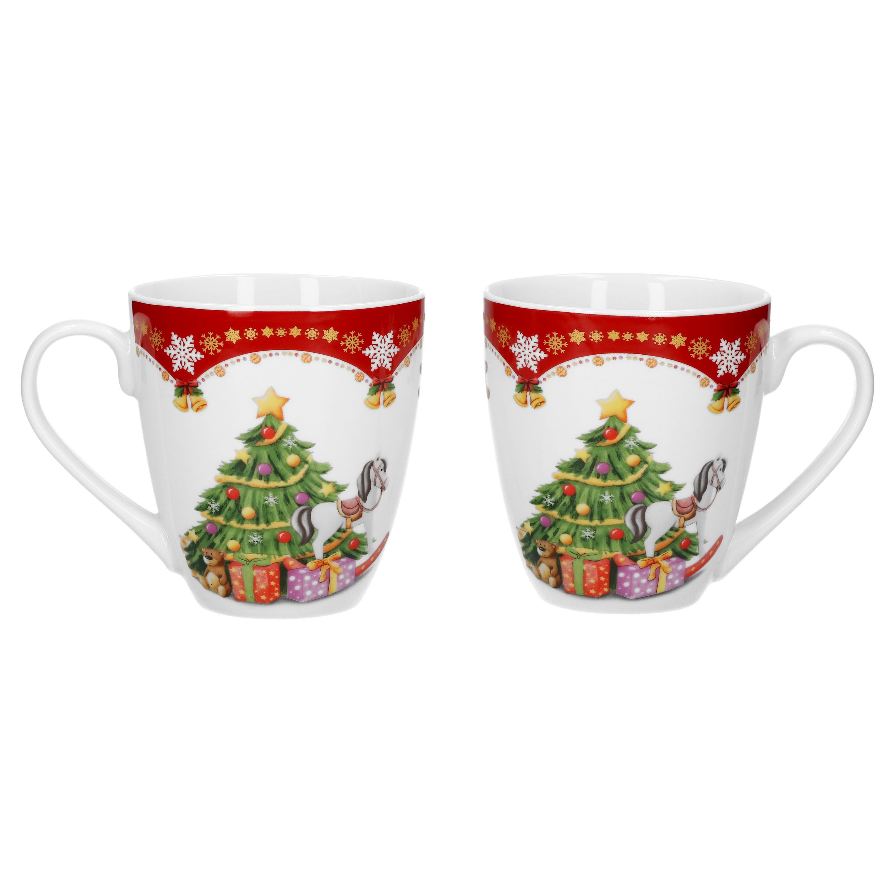 van Well Becher 2er Set Kaffeebecher Weihnachtszauber 53cl Weihnachten Kaffeetassen, Porzellan, Weihnachtsgeschirr, Winter, Weihnachtsset, Geschirr, Becher