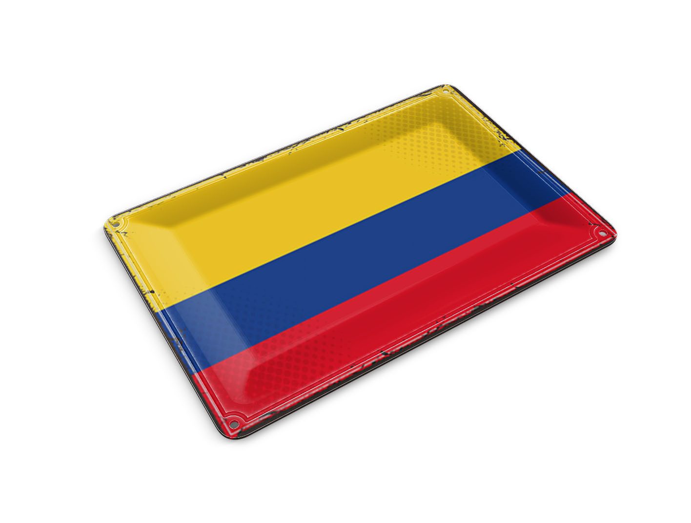 Femer GmbH Postkarte Flagge Kolumbiens 14x10 cm Retro Flag Colombia, unfrankiert