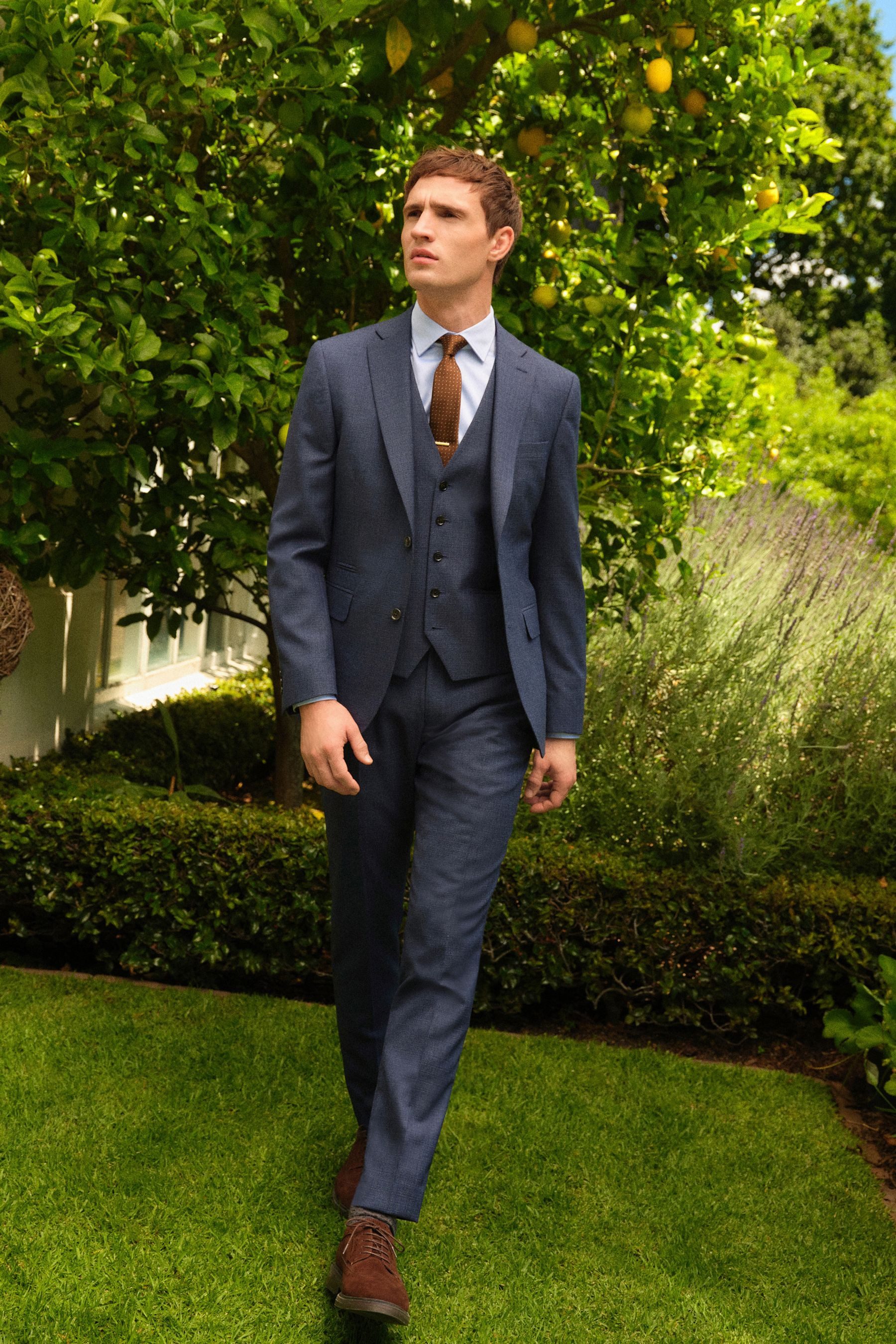 Next Anzughose Slim Fit Anzug mit Struktur: Hose (1-tlg)