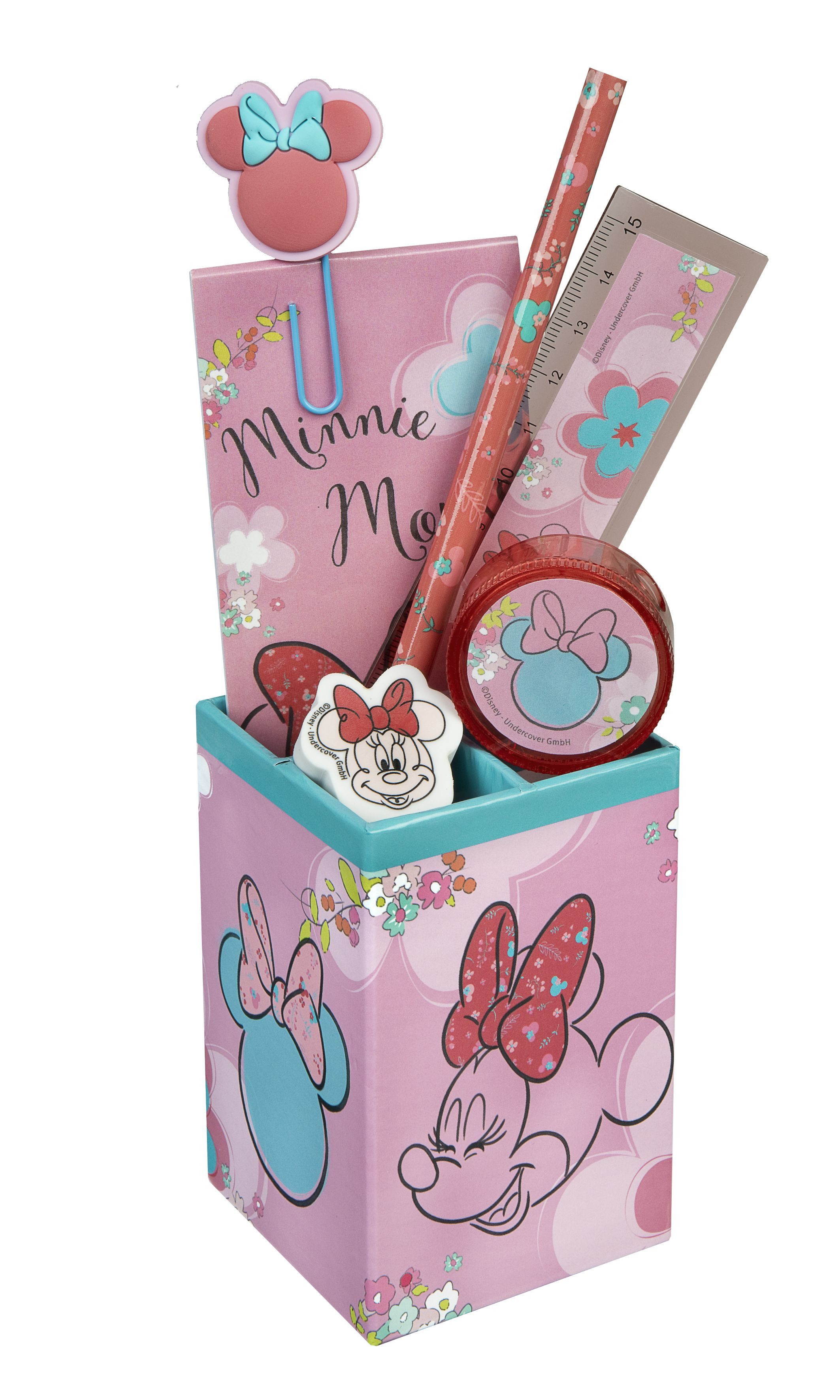 Disney Minnie Mouse Bleistift Gefüllter Stifthalter – 7-teiliges Set für kreative Kinder