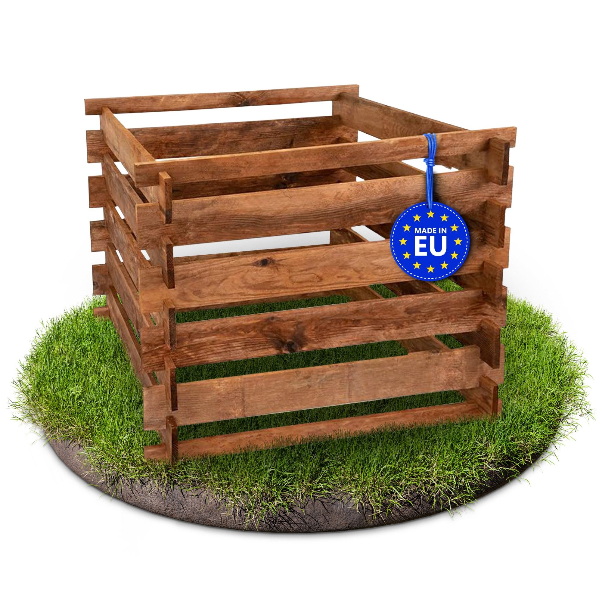 Gartenpirat Komposter 90x90x70 cm Komposter für den Garten aus Holz mit