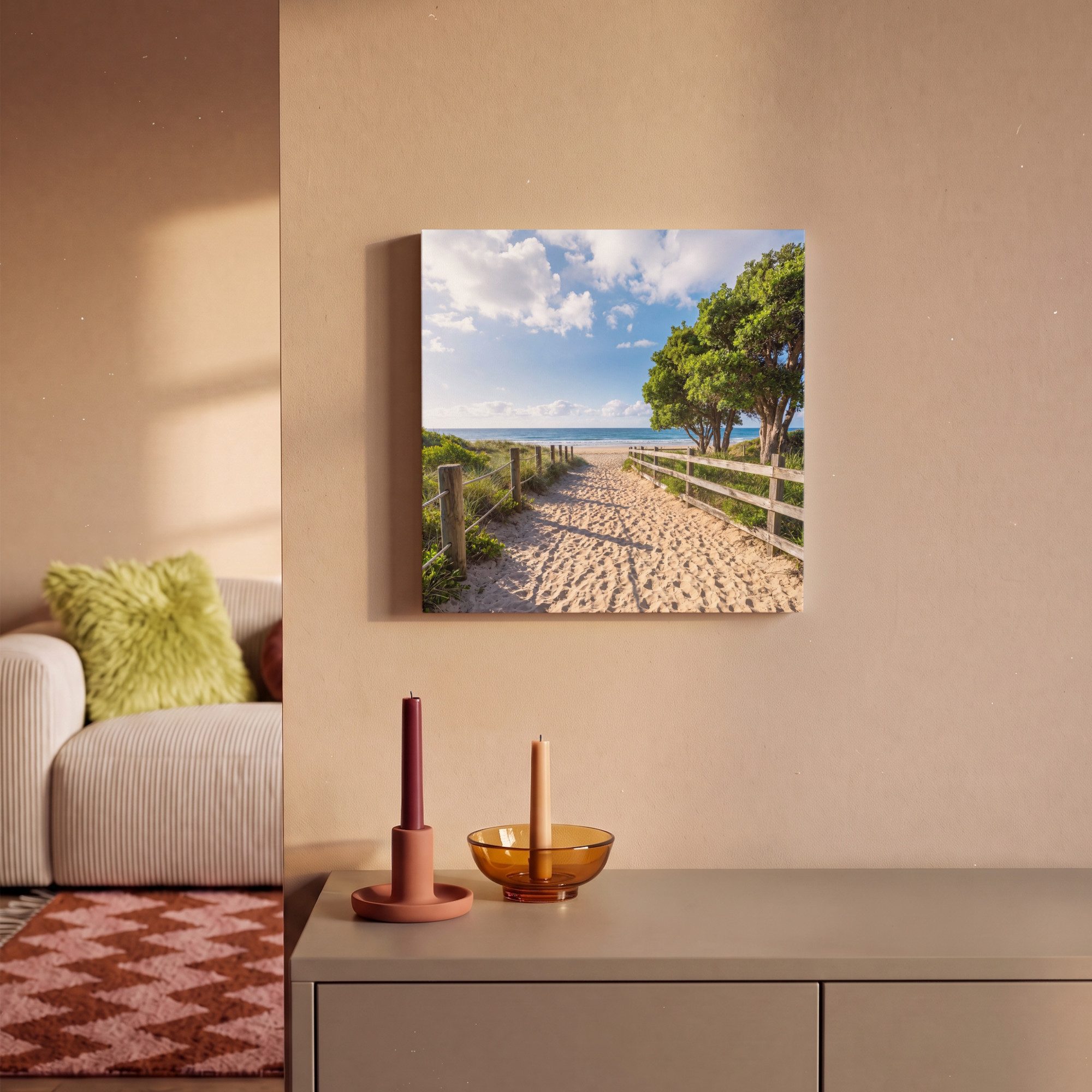 OneMillionCanvasses® Leinwandbild Strand - Sandstrand - Meer - Natur, Fotodruck (1 St), Leinwand Canvas Wandbild, Wanddekoration 20x30 cm – Bild 2 von 5