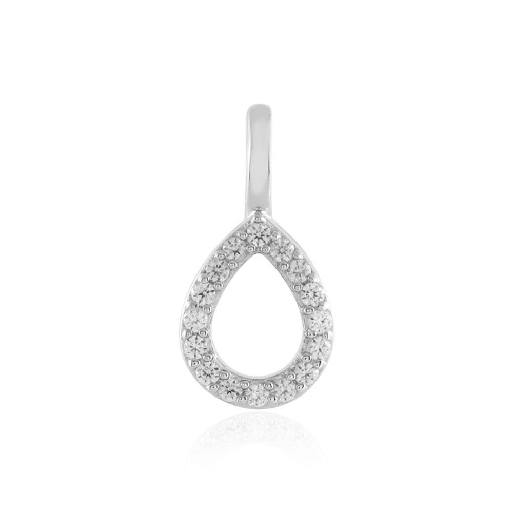 Cavill Kettenanhänger Cavill Zirkon Anhänger Tropfen 0,32 ct, 925 Silber, Platinierung (1-tlg)