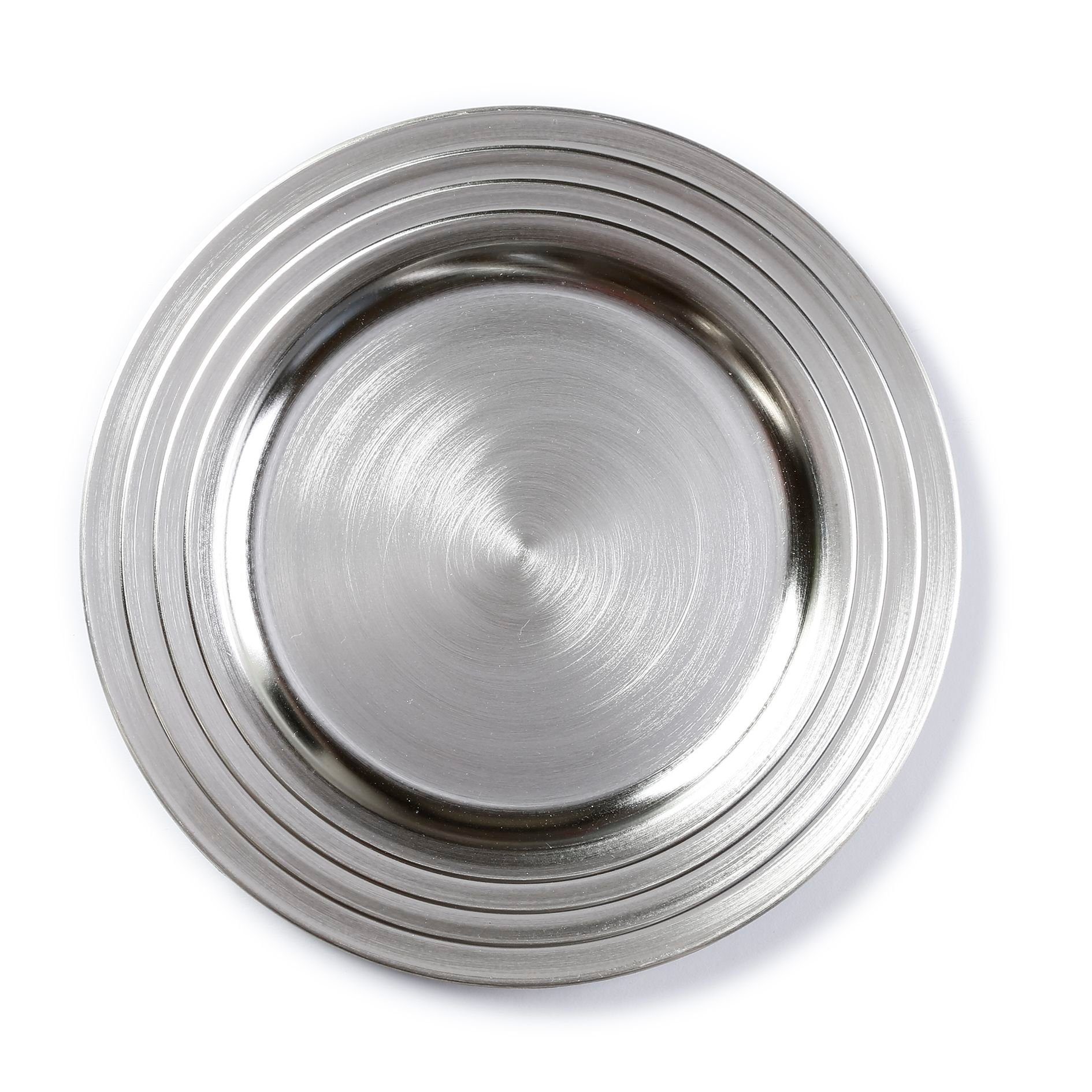 MAGIC by Inge Dekoteller, Dekoteller Kunststoff mit gerilltem Rand 33cm silber