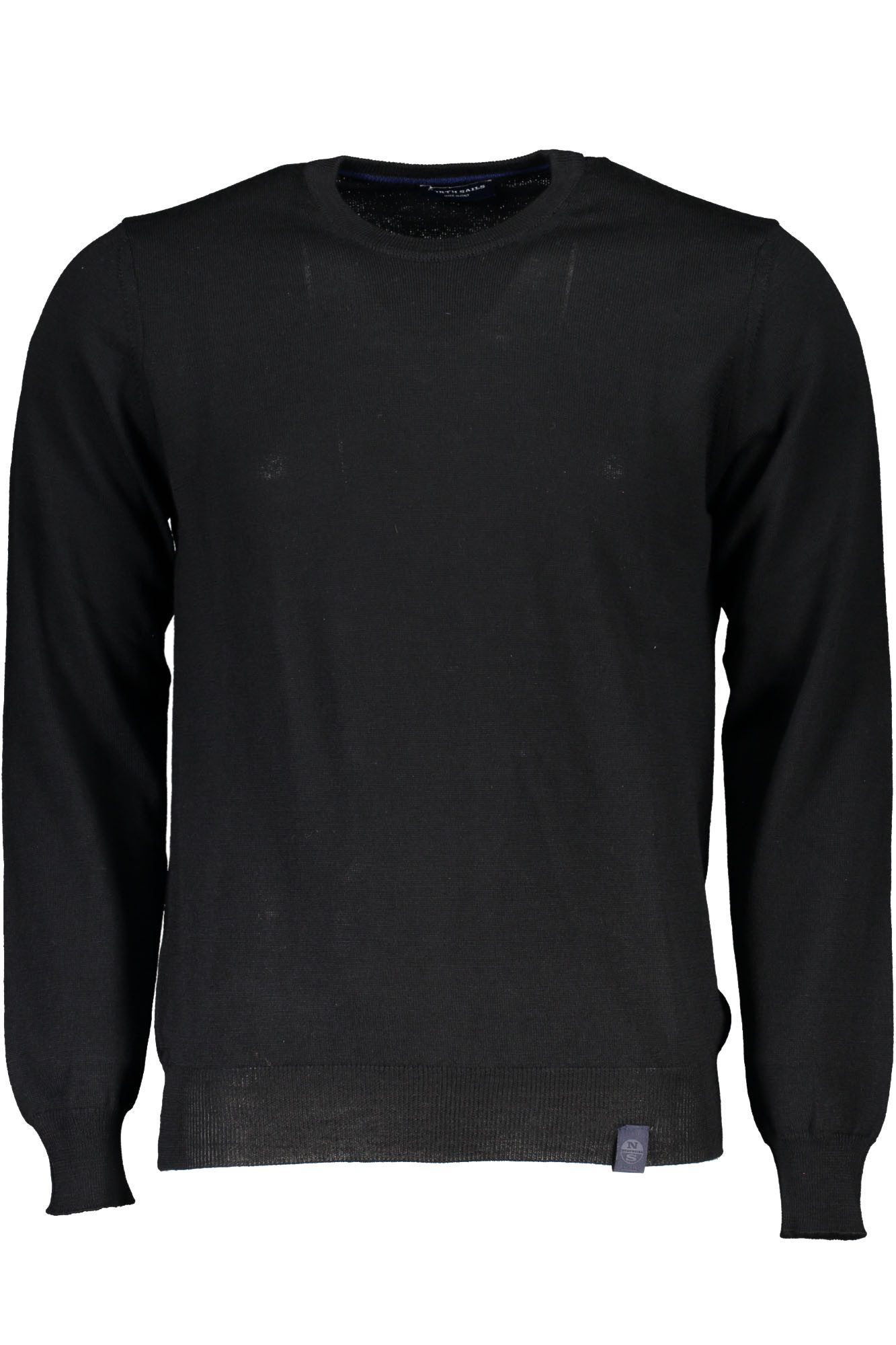 North Sails Strickpullover Herren Pullover Schwarz – Langarm, Rundhals, Hydrowolle, Logo-Detail