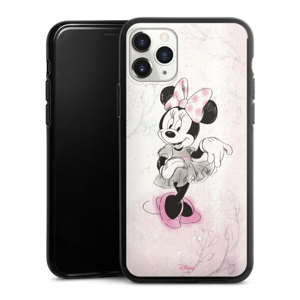 DeinDesign Handyhülle Minnie Mouse Disney Vintage Minnie Watercolor, Apple iPhone 11 Pro Silikon Hülle Bumper Case Handy Schutzhülle