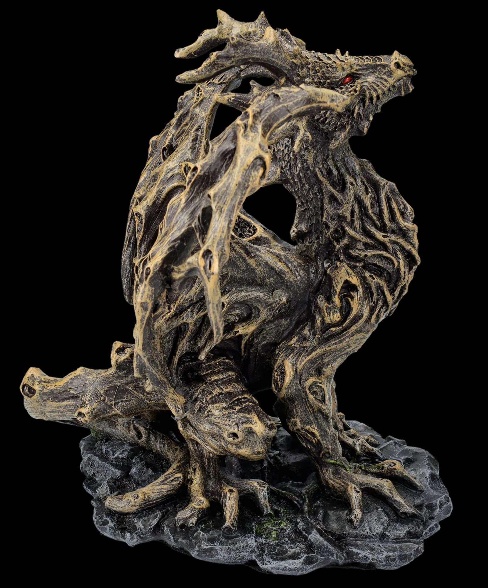 Figuren Shop GmbH Dekofigur Drachenfigur Walddrache - Forest Dragon - Fantasy Dekoration Drache