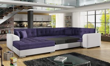 MOEBLO Wohnlandschaft DARIO U, ohne Bettkasten Couch U-Form Polstergarnitur Wohnlandschaft Polstersofa mit Ottomane Couchgranitur, mit Schlaffunktion