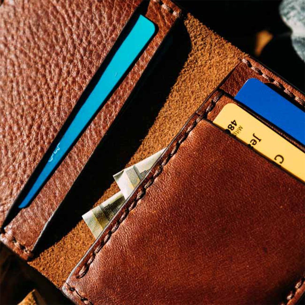 QIRAS Geldbörse Portemonnaie Geldbörse Look, - handgenäht Vintage ausgewähltem sorgfältig Design Wallet (1-tlg), im Hellbraun Lord aus Kartenetui Zeitloses Leder. Smart
