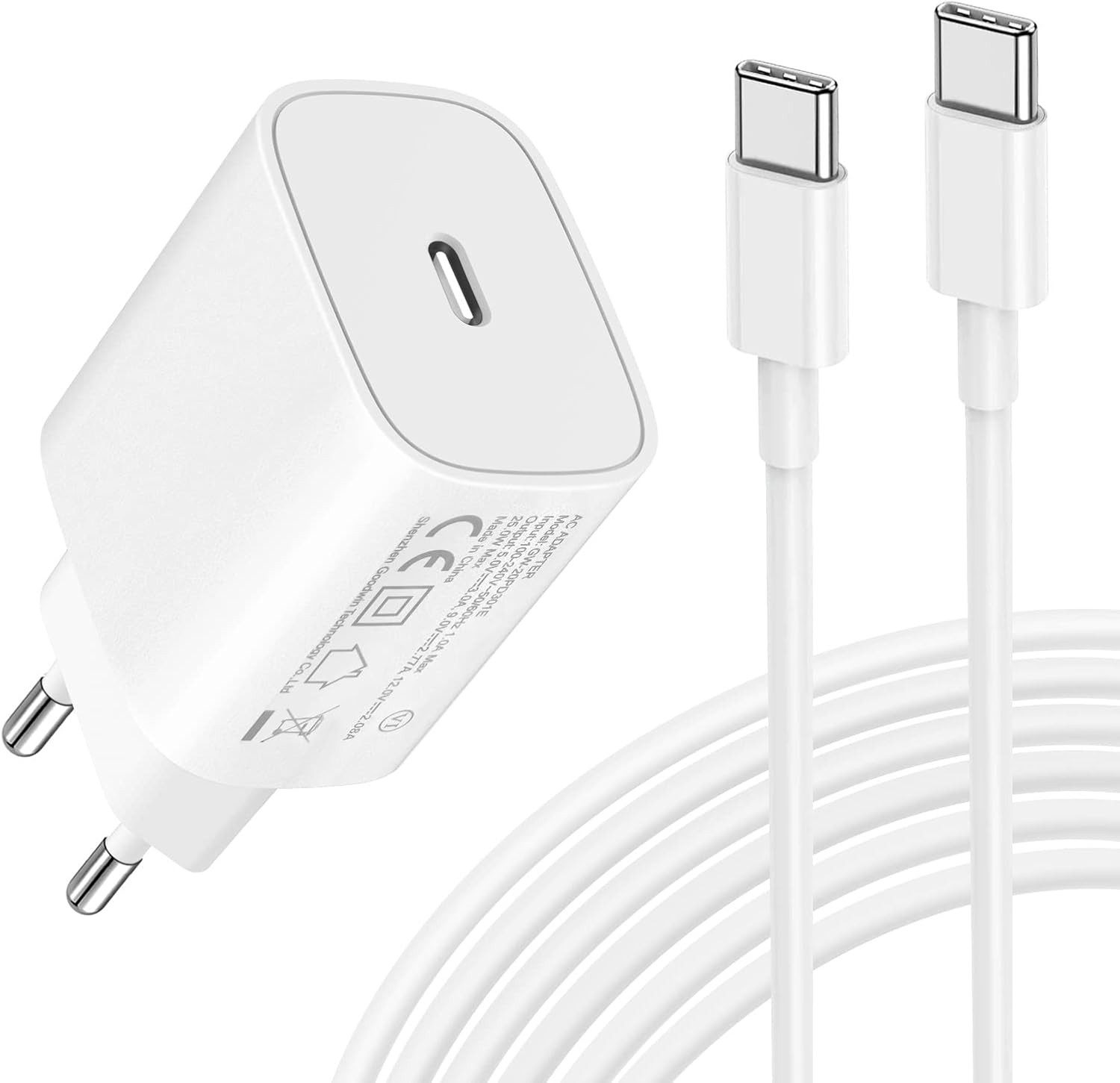 neue dawn 25W USB C Schnellladegerät für Samsung Galaxy S25 S24 S23 S22 S21 S20 USB-Ladegerät (1-tlg., für Samsung A17 A16 A80 A70 A56 A55 A54 A53 A52s A35 A34 A33)