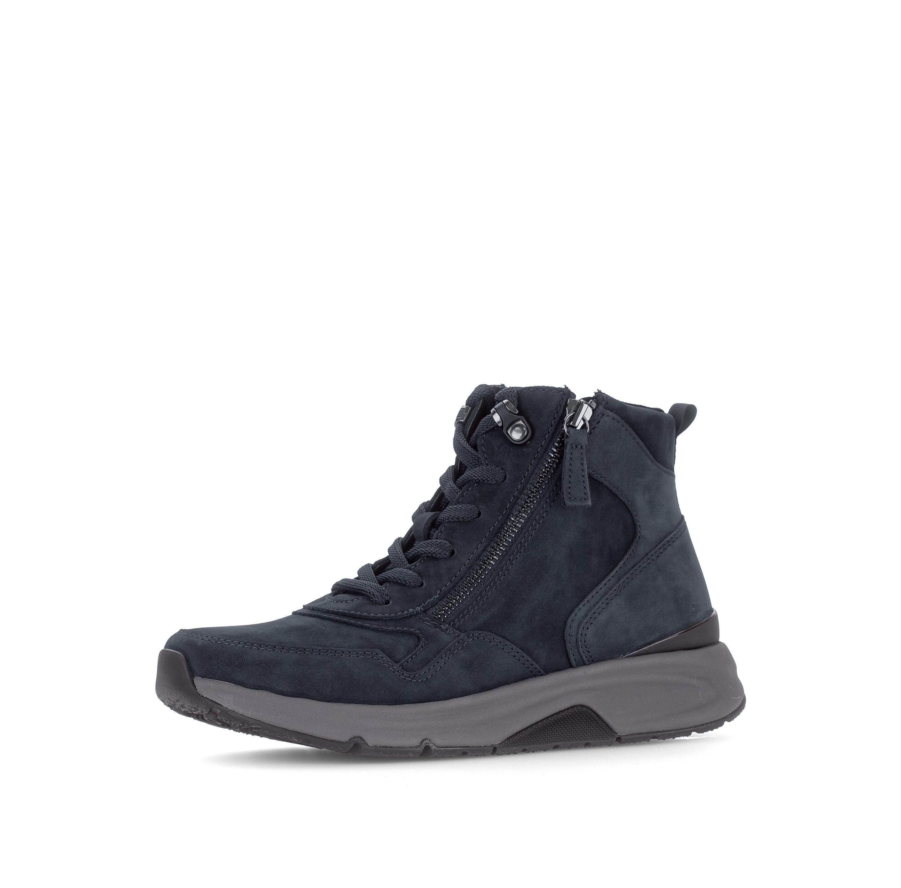 rollingsoft Schnürboots Keilabsatz, High Top-Sneaker mit zwei Reißverschlüssen