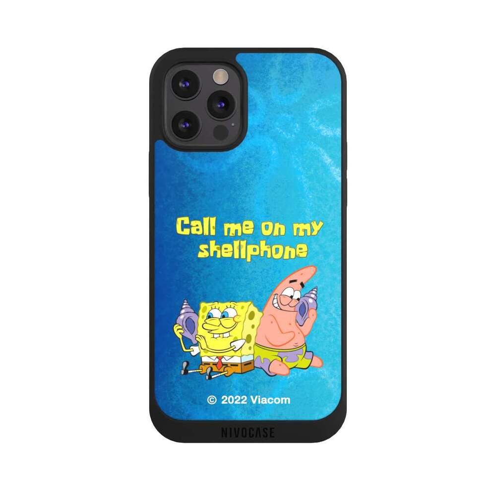 NIVOCASE Handyhülle Patrick Star Spongebob Schwammkopf Serienmotiv, Apple iPhone 12 Pro Handyhülle Hülle NIVOpure Case Schwarz