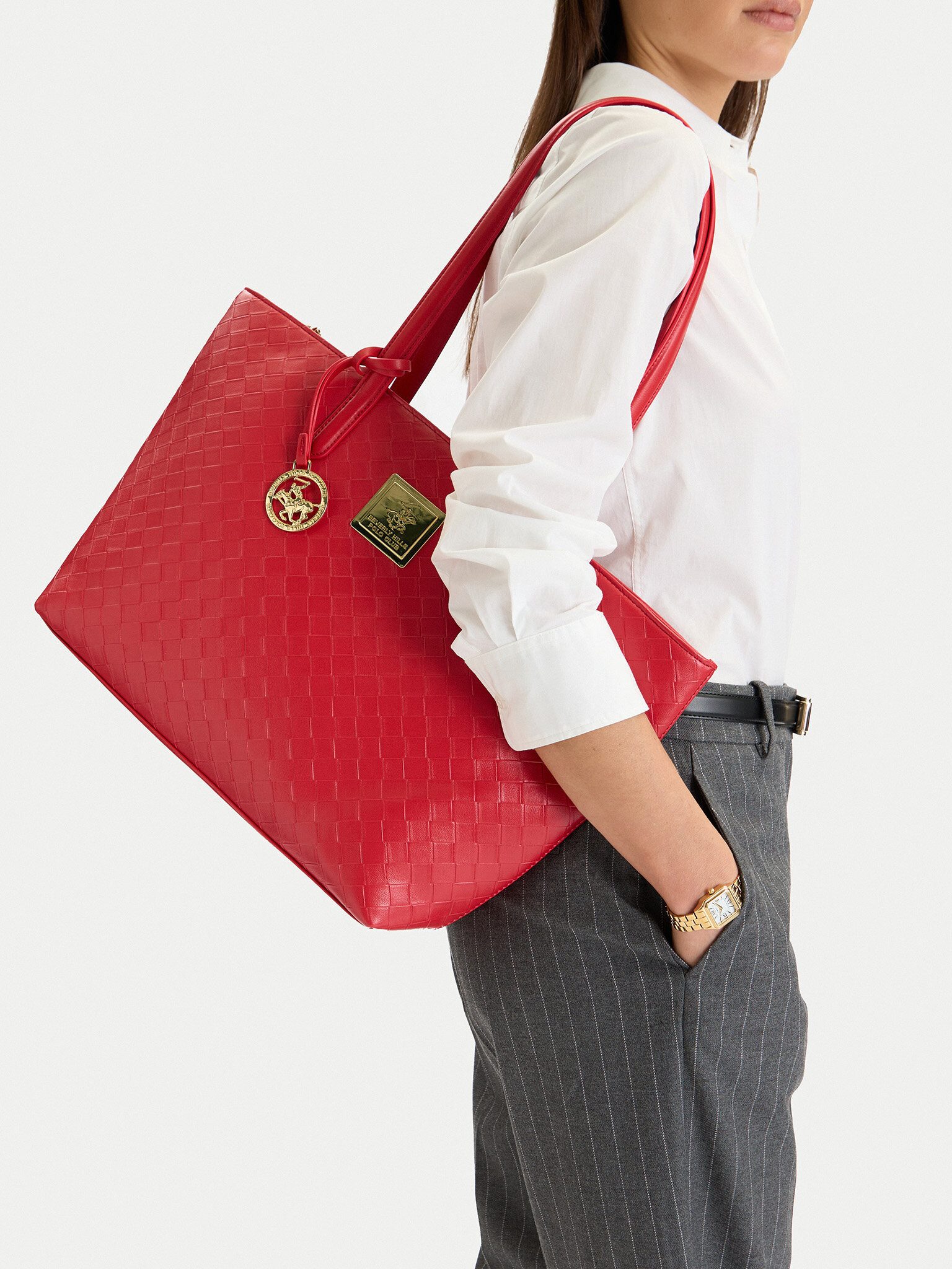 BEVERLY HILLS POLO CLUB Handtasche Beverly Hills Polo Club Damenhandtasche Rot BEVERLY HILLS POLO CLUB-CE