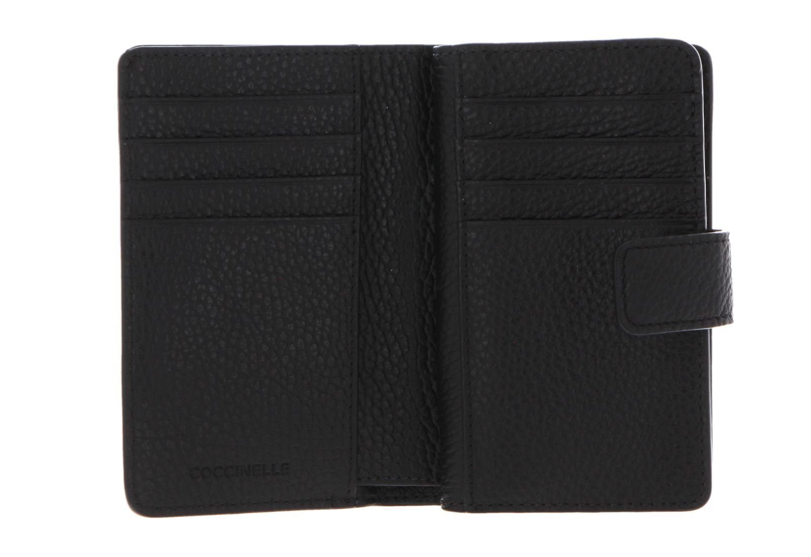 COCCINELLE Geldbörse Mini Wallet Grained Leather, aus echtem Rindsleder