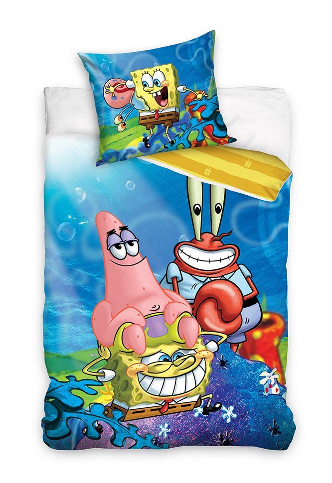 Bettwäsche »SpongeBob Schwammkopf Kinderbettwäsche Sponge Bob 135 x 200  cm«, Sponge Bob