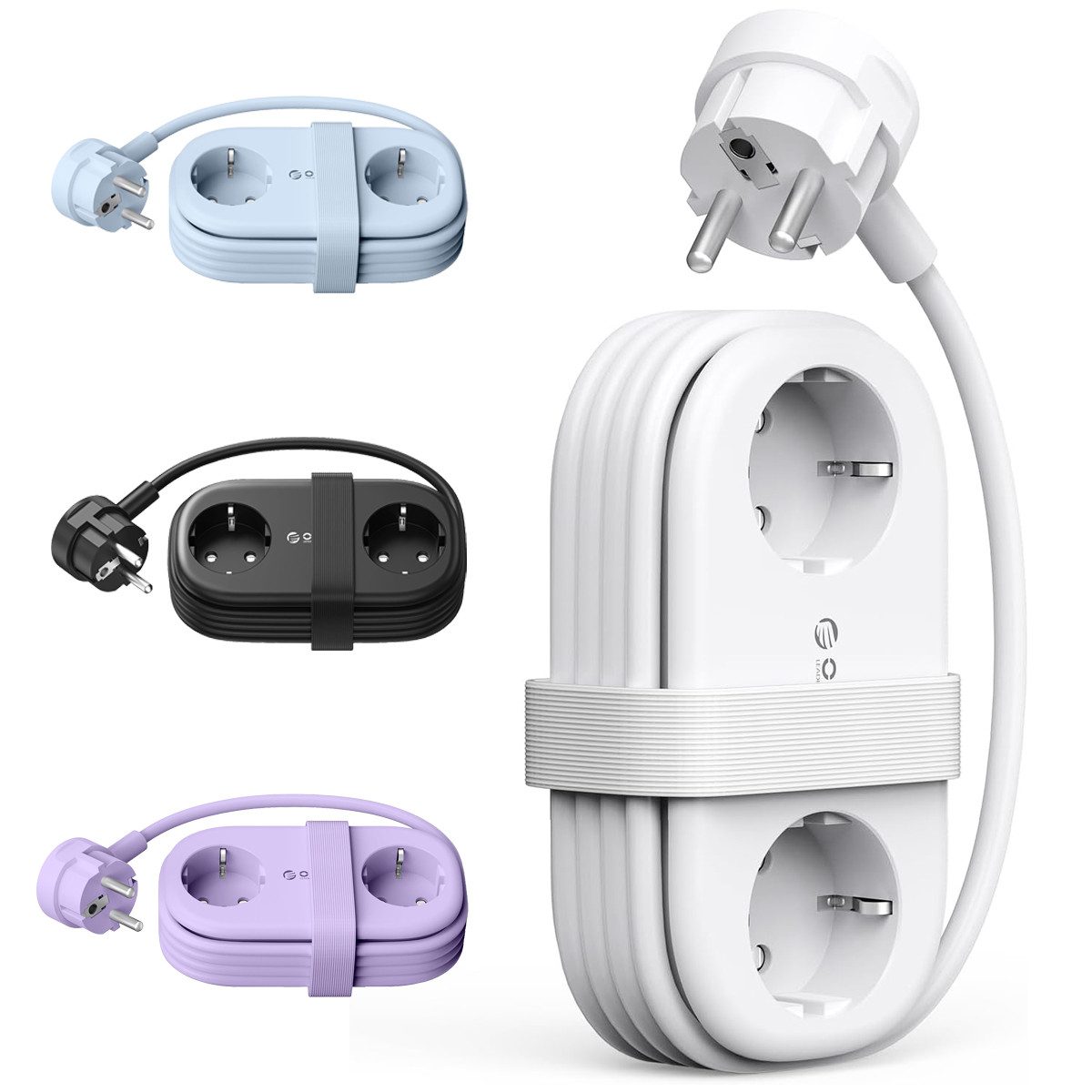 ORICO Steckdose 65W GaN Schnellladung Mehrfachsteckdose 6-in-1 Steckdosenleiste, Packung, 1-St., Mehrfach-Steckdosenleiste für Reisen, kompakter Mehrfachstecker für MacBook iPad iPhone Laptop