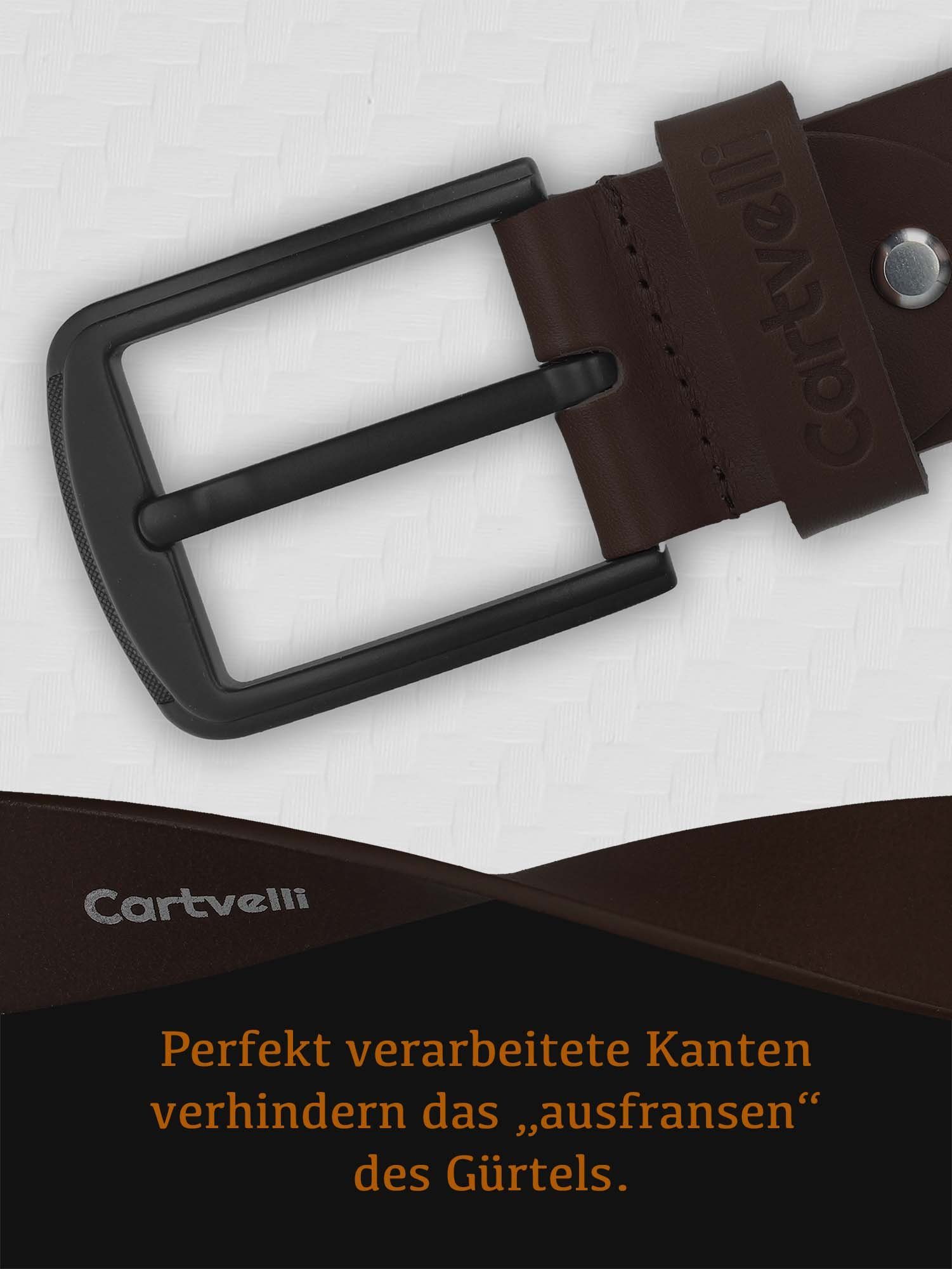 Cartvelli Ledergürtel Cartvelli Ledergürtel Herren Made in Germany 40mm inkl. Geschenkbox Schwarze Dornschließe, Pflanzlich gegerbt, Made In Germany, Geschenkbo – Bild 5 von 5