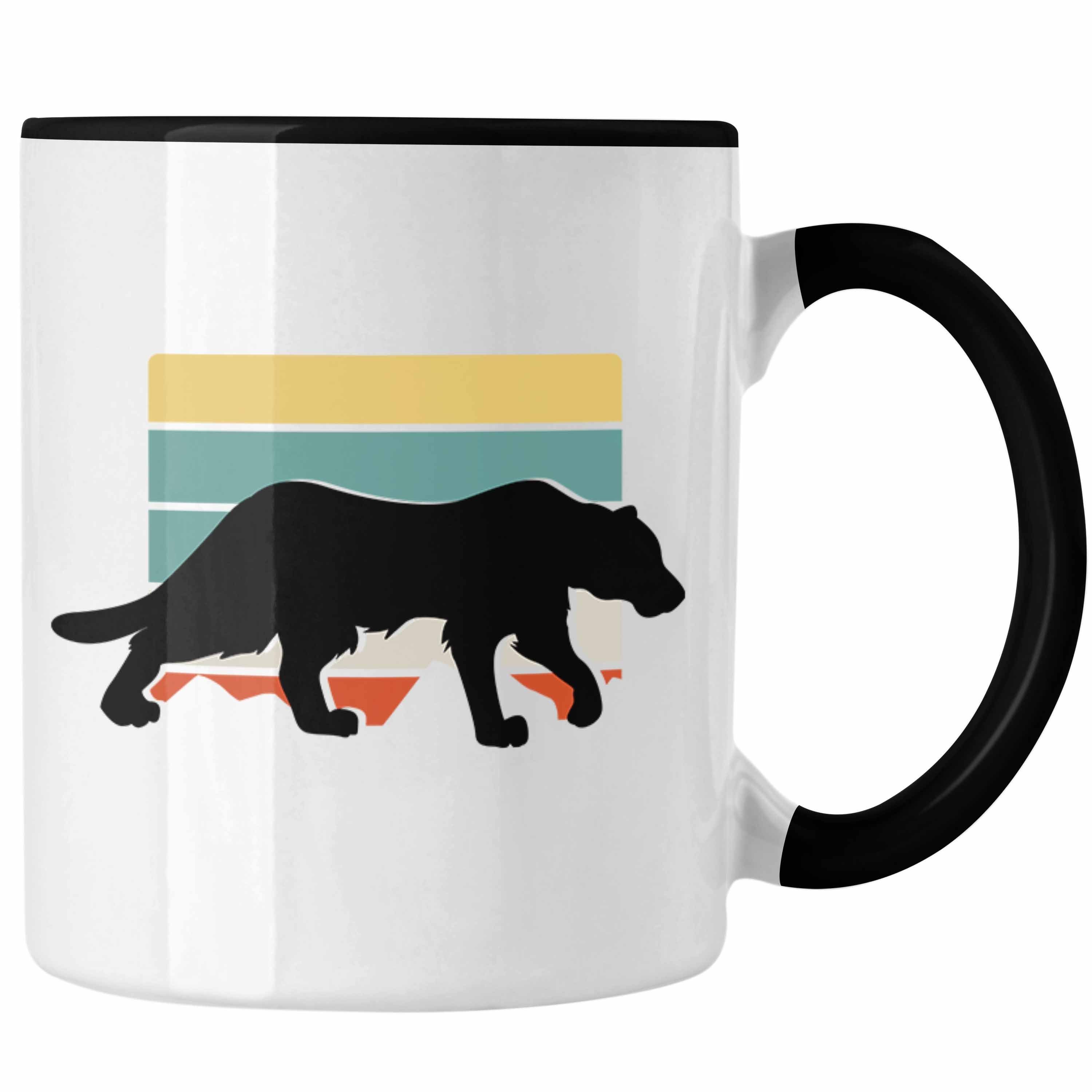 Schwarz Geschenk Gepard Retro Trendation Tasse Tasse