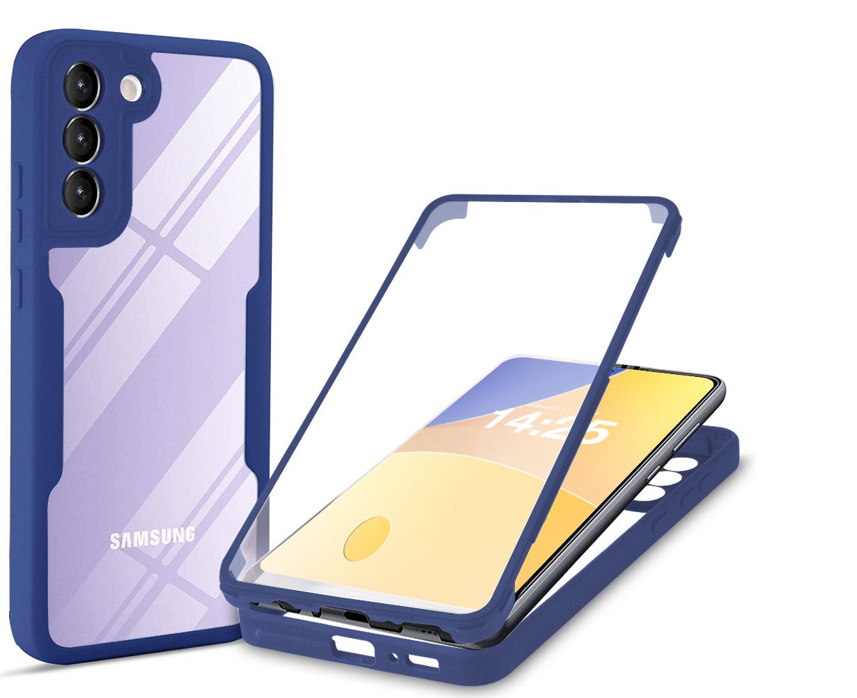 Tec-Expert Handyhülle 360 Grad Hülle für Samsung Galaxy S21 5G 6.2 Zoll, 6.2, Rundum Schutz Cover Case Hülle robust