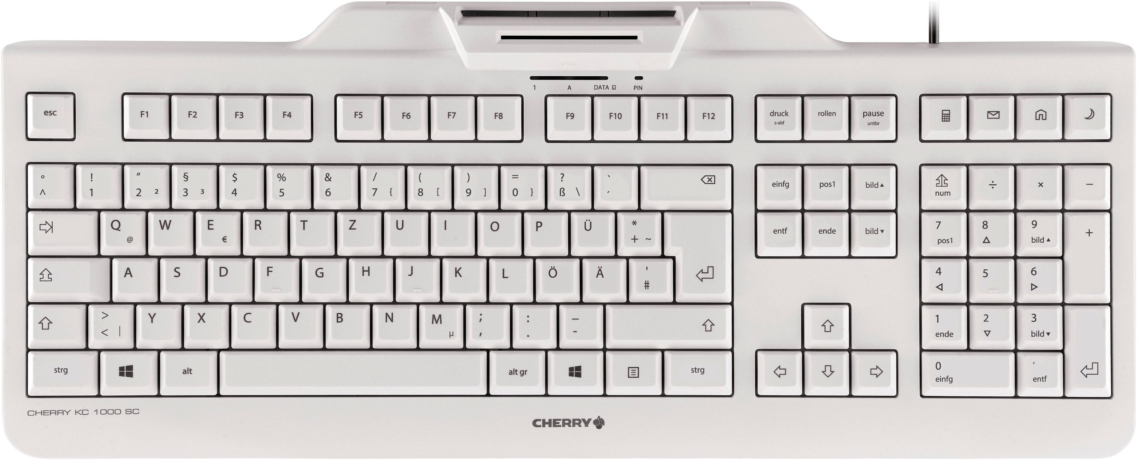Cherry KC 1000 SC Kabelgebundene Chipkarten Tastatur, Hell Grau, USB Tastatur