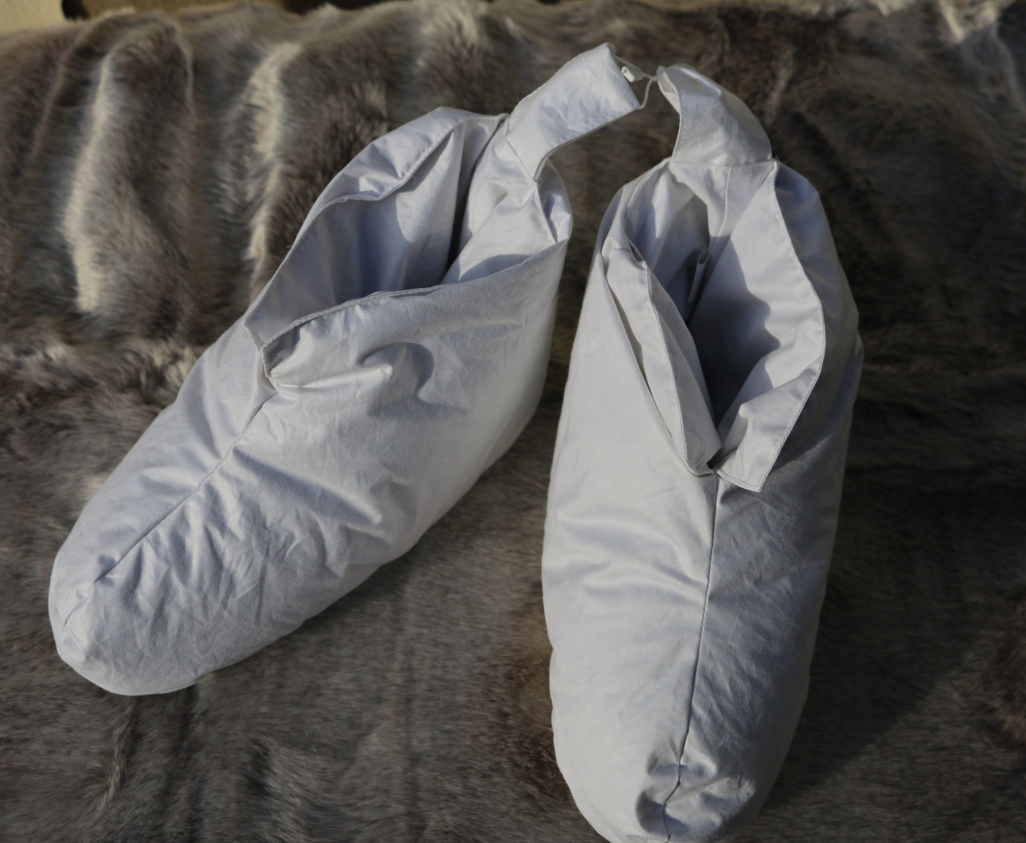 Kuschelwarme 1, Gr. Betten Landdaunen Hofmann, Füllung: Daunenschuhe weiß Bettschuhe Kopfkissen Hausschuhe