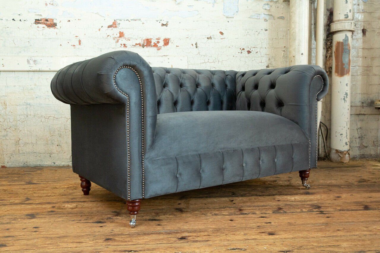 JVmoebel Chesterfield-Sofa, Chesterfield Design Sofa 2 Sitzer Couch Polster Sitz