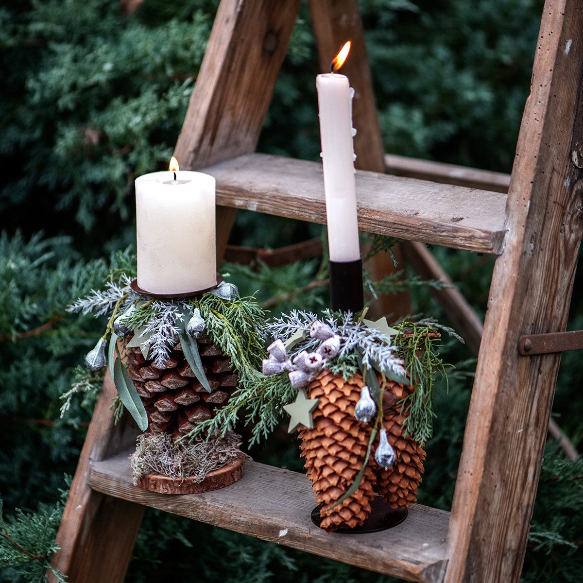 Florists Products Kerzenhalter Elegante Kerzenhalter mit Dorn für Advents- und, 4 Stück