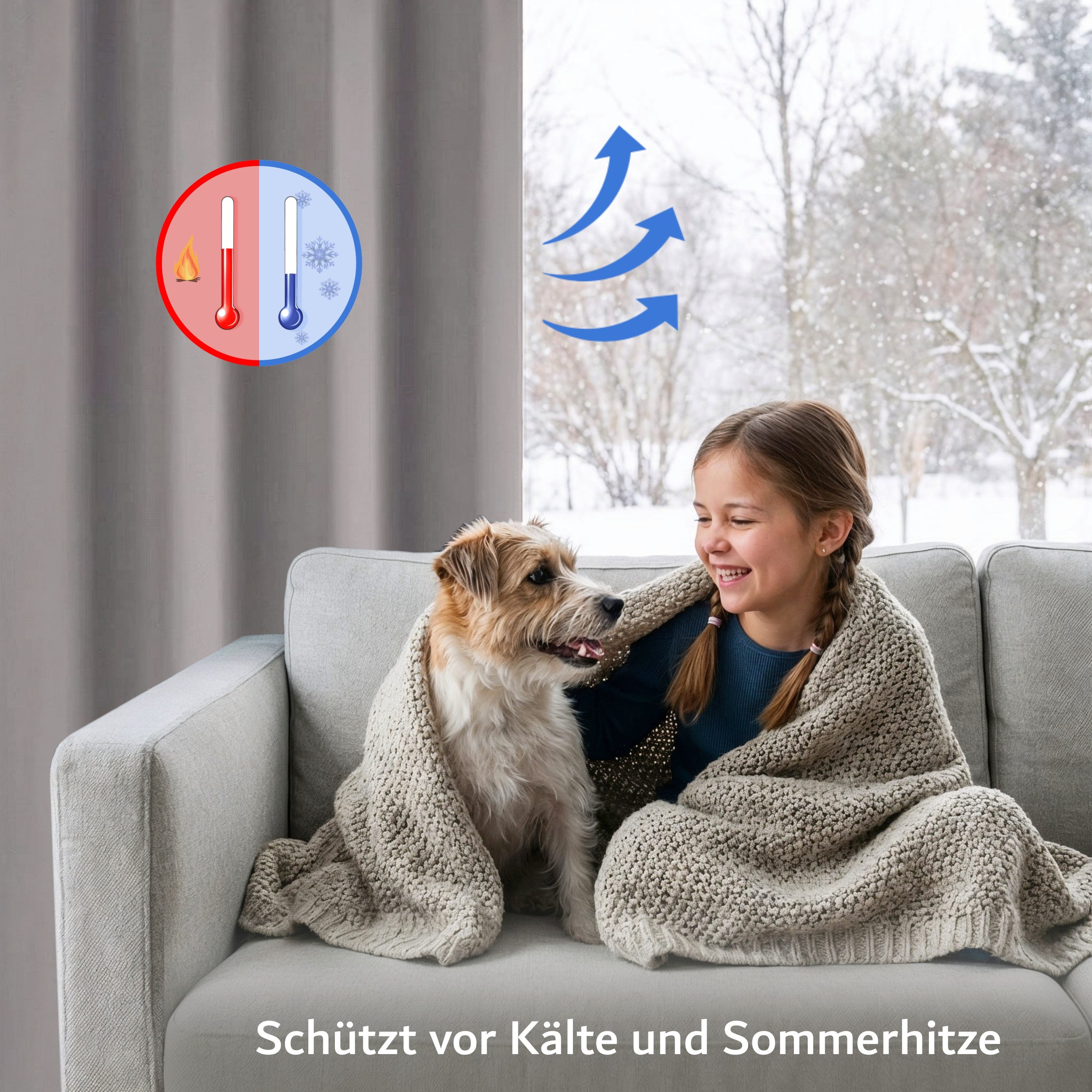 Cozyor Verdunkelungsvorhang 2er-Set inkl. 2 Magnethalter, thermoisolierend, Gardinen blickdicht (2 St), Ösen, verdunkelnd, Mikrofaser Polyester, Gardinen Thermo – Bild 4 von 5