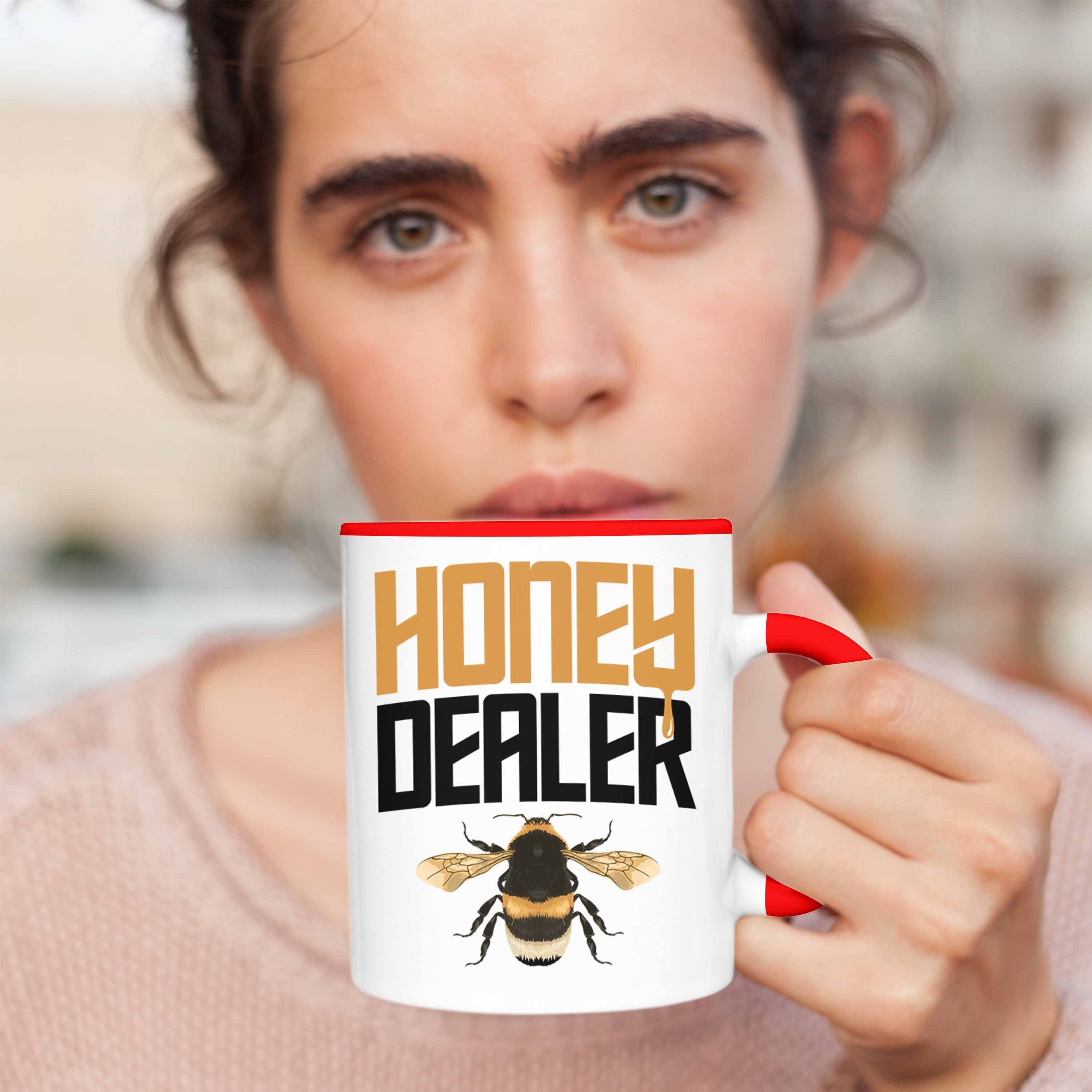 Trendation Tasse Bienenzüchter - Imker Zuebhör Dealer Kaffeetasse Geschenk Trendation Bienenzucht Geschenkideen Honig Bienen Rot Tasse
