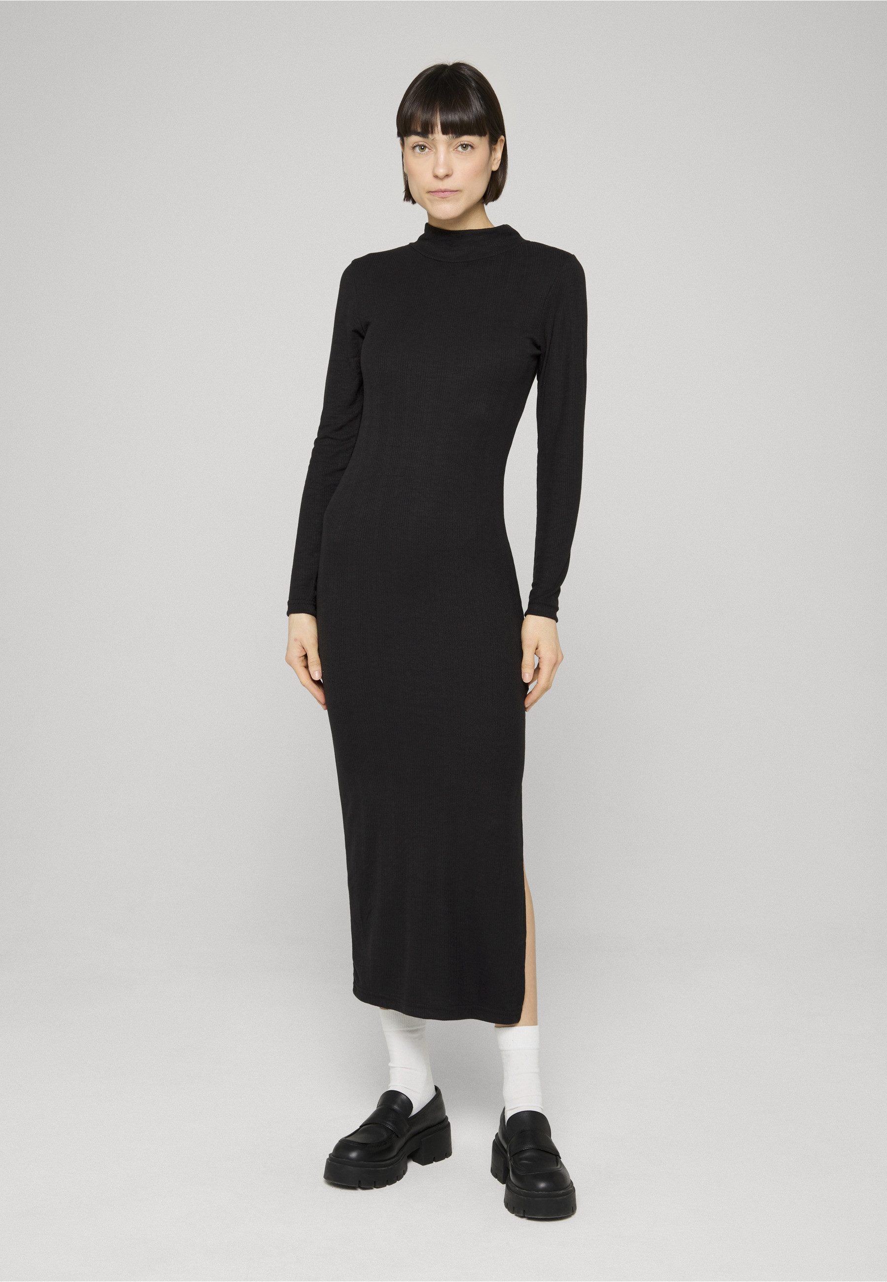 URBAN CLASSICS Shirtkleid Urban Classics Ladies Rib Longlseeve Mockneck Dress (1-tlg)