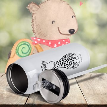 Mr. & Mrs. Panda Isolierflasche Giraffe Blumenkranz - Weiß - Geschenk, Abenteurer, Wildtiere, Selbstl, Trinkhalm und klappbares Mundstück.