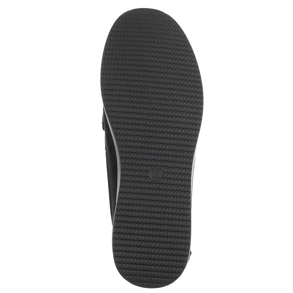 Ital-Design Eleganter Fransen-Schuh für Damen mit hohem Tragekomfort Slipper (91409709) Keilabsatz/Wedge Mokassins in Schwarz