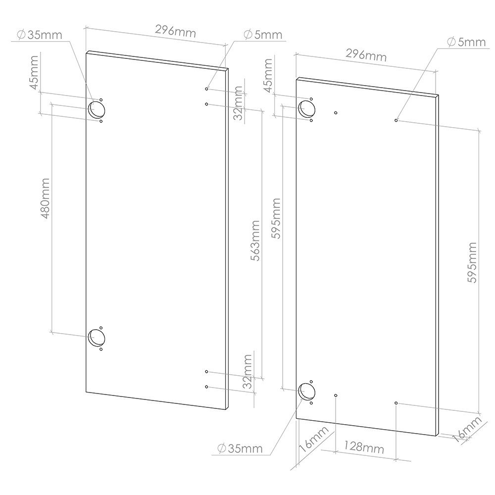 Vicco Unterschrank R-Line, Sonoma, 59.2 x 71.3 cm Möbelfront für den Eckunterschrank (1-St)
