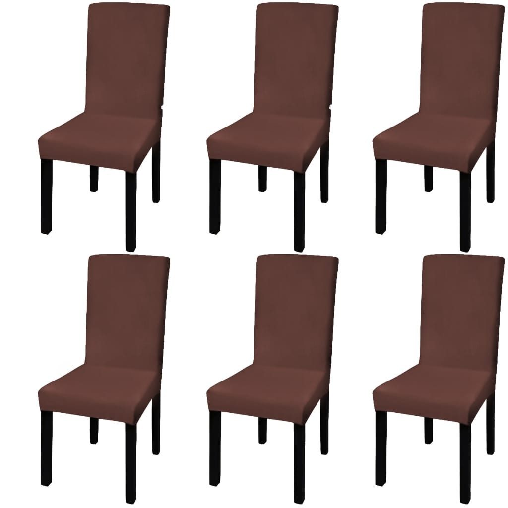 furnicato Stuhlhusse Braune Stuhlhussen 46-55 cm Rückenlehnenhöhe, 38-45 cm Breite, Knitterfreie Stuhlbezüge, maschinenwaschbar und elastisch für Hotels