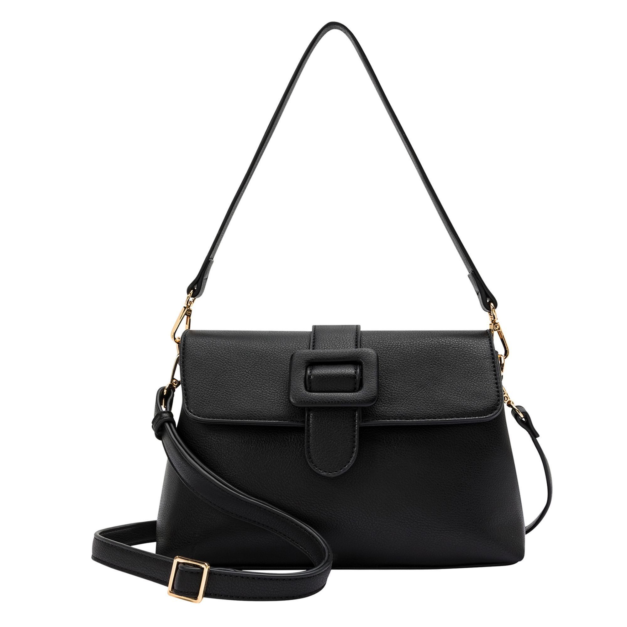 L Credi Handtasche Schwarz CREDI Schultertasche Onina, Polyurethan