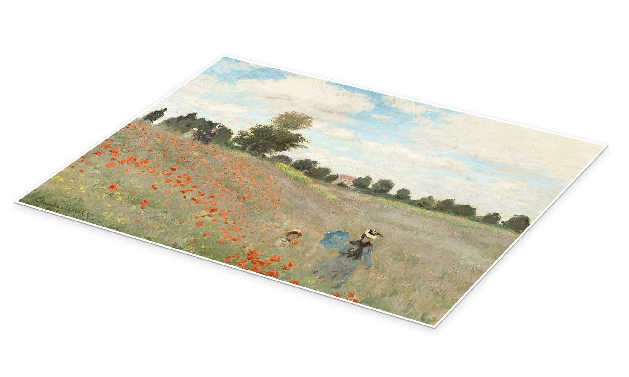 Posterlounge Wandbild Mohnfeld bei Argenteuil, Claude Monet, erhältlich als Poster, Leinwandbild, Wandsticker oder Acrylglasbild