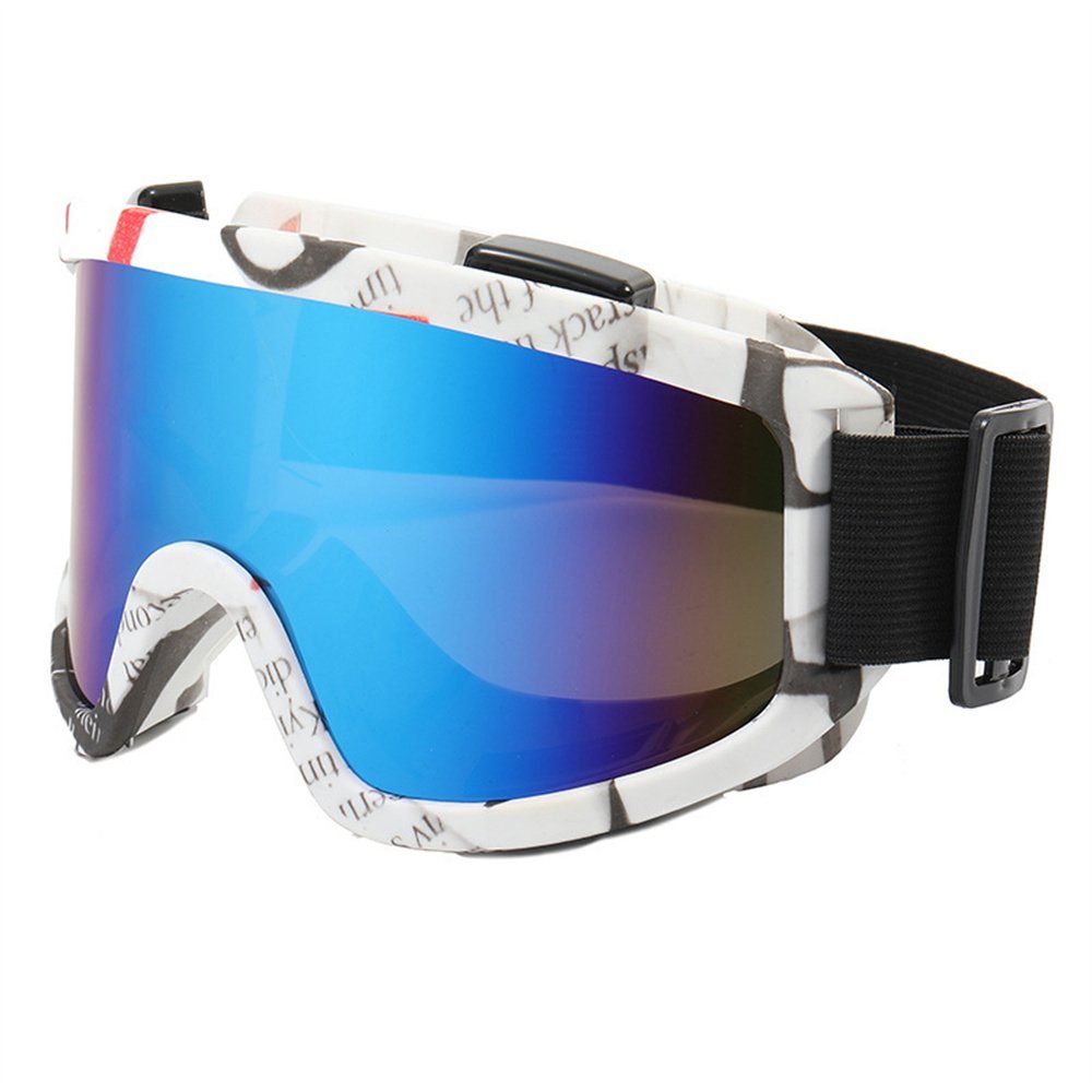 Rouemi Skibrille Erwachsene Skibrille,winddichte Outdoor-Skibrille für den Bergsport weiß