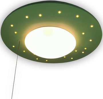 niermann Deckenleuchte Starlight, Salbeigrün, Nachtlichtfunktion, ohne Leuchtmittel, E27 Fassung für einfachen Leuchtmittelwechsel