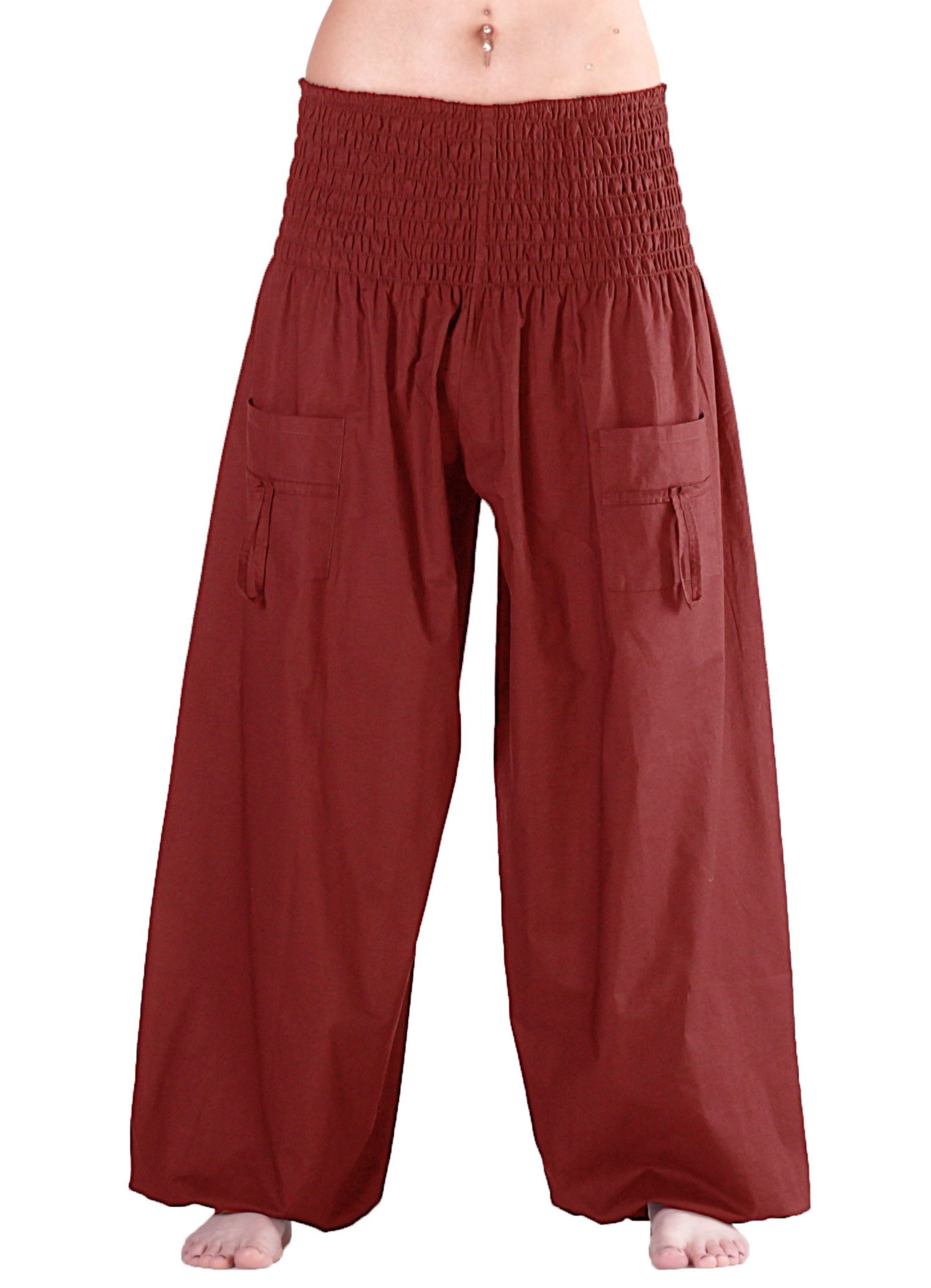 Leucht-Welten Pumphose Pumphose für Damen und Herren mit Taschen Rot für Damen wie Herren