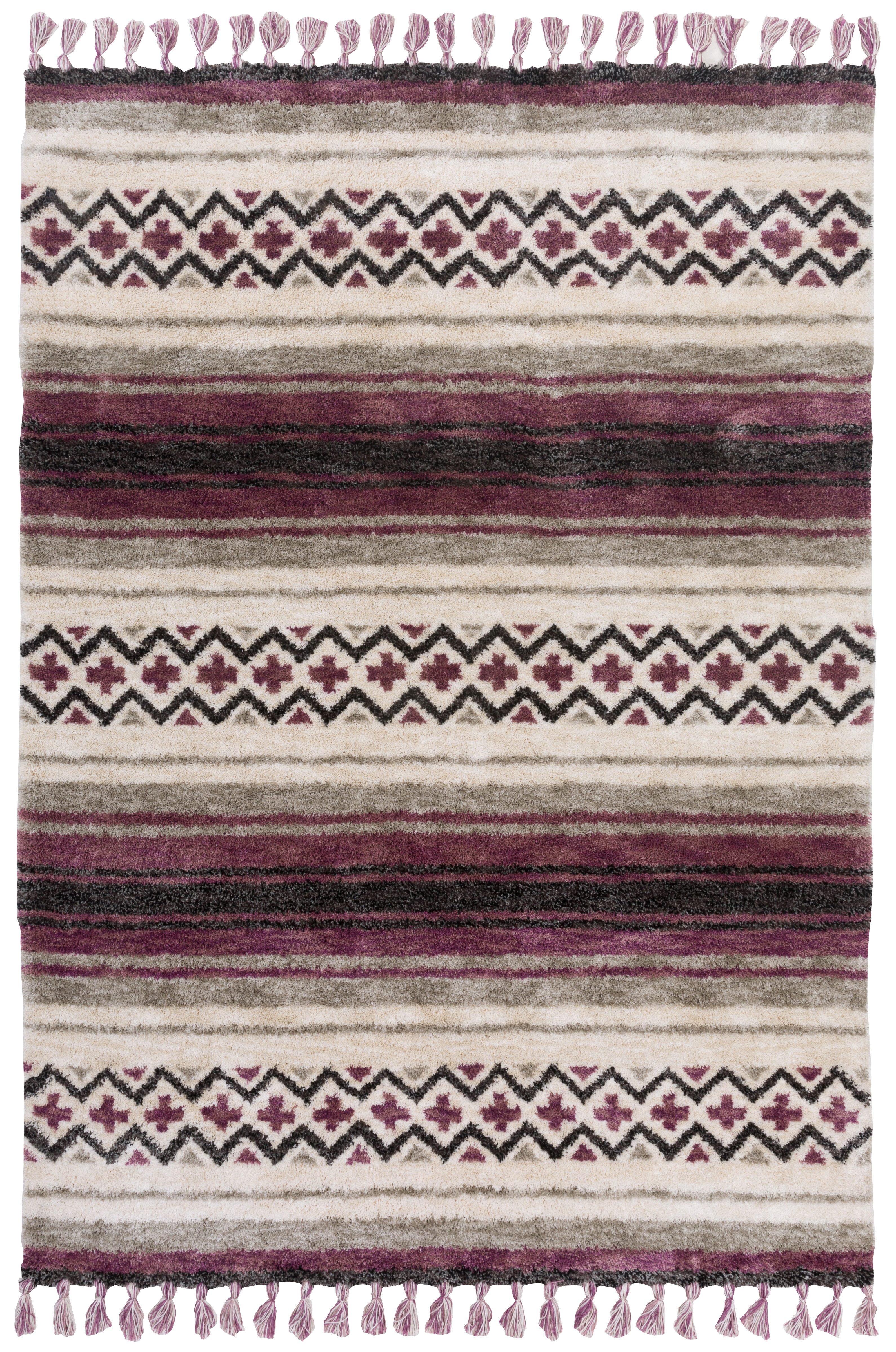 Gino Falcone Teppich Vittoria 018, rechteckig, Höhe: 15 mm, besonders weich durch Microfaser, mit Fransen