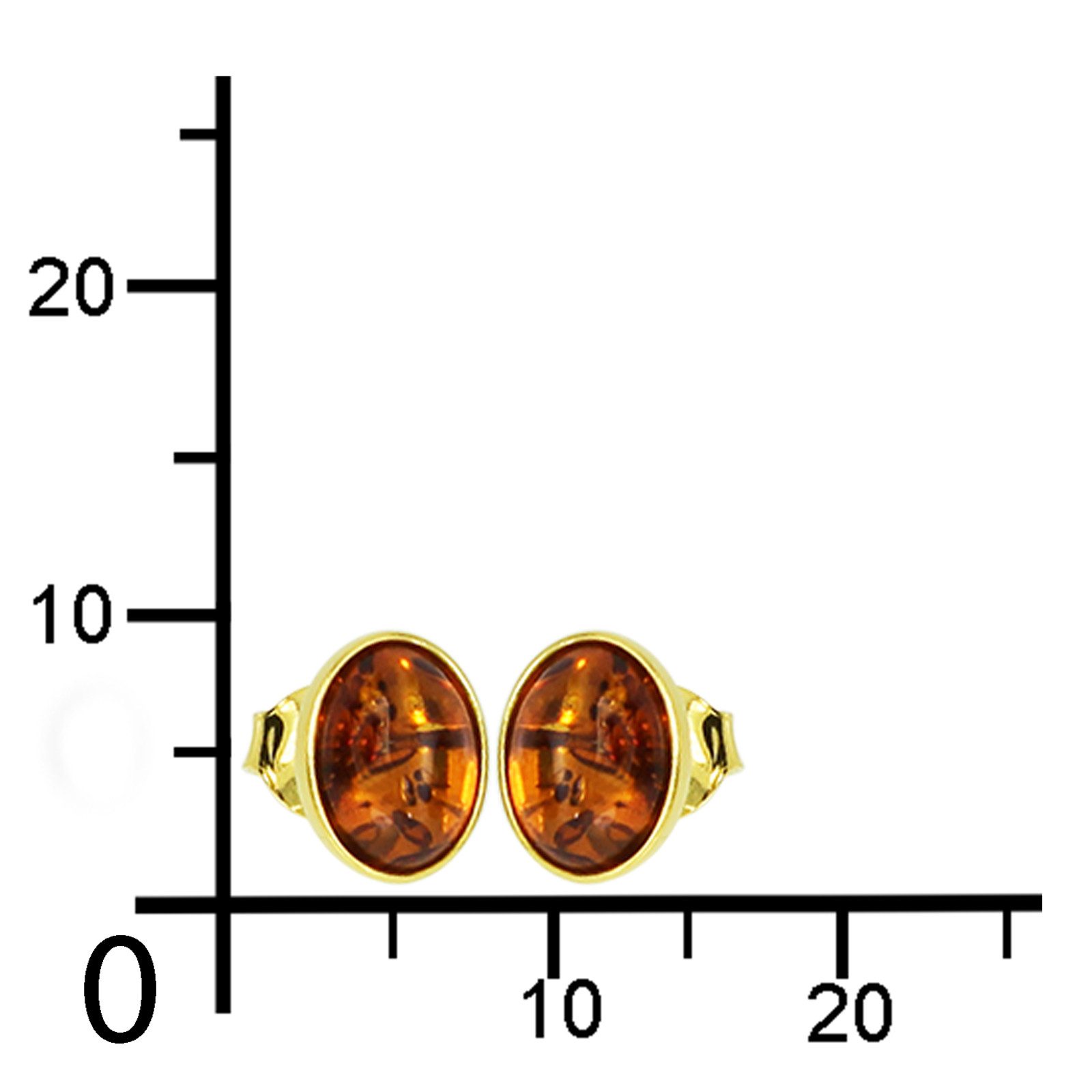 OSTSEE-SCHMUCK Paar Ohrstecker Ostsee-Schmuck Ohrstecker Classic 8 x 6 mm (2-tlg)