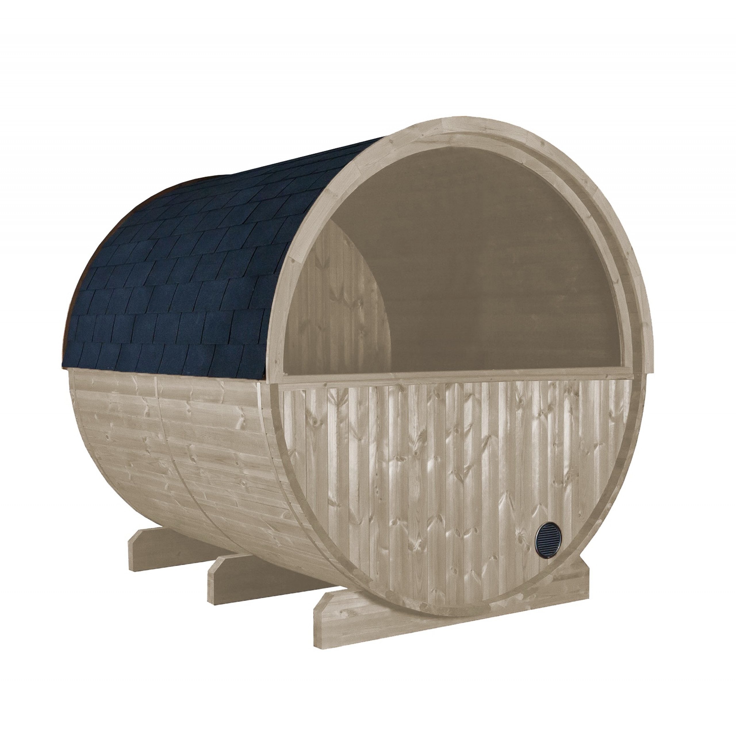 HARVIA Fasssauna Harvia Kuusi 240 Panorama Canopy Fasssauna aus Fichte Saunafass