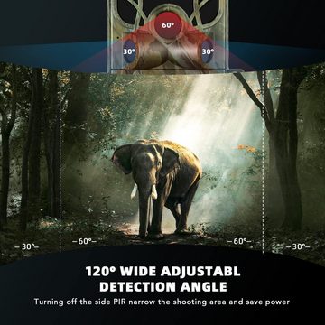 Usogood Wlan Wildkamera mit Bewegungsmelder Nachtsicht 4K 48MP Jagdkamera Überwachungskamera (Outdoor, 120° Weitwinkelobjektiv, Wildtierkamera mit Handyübertragung App, Wasserdicht, Jagd 0,3s)