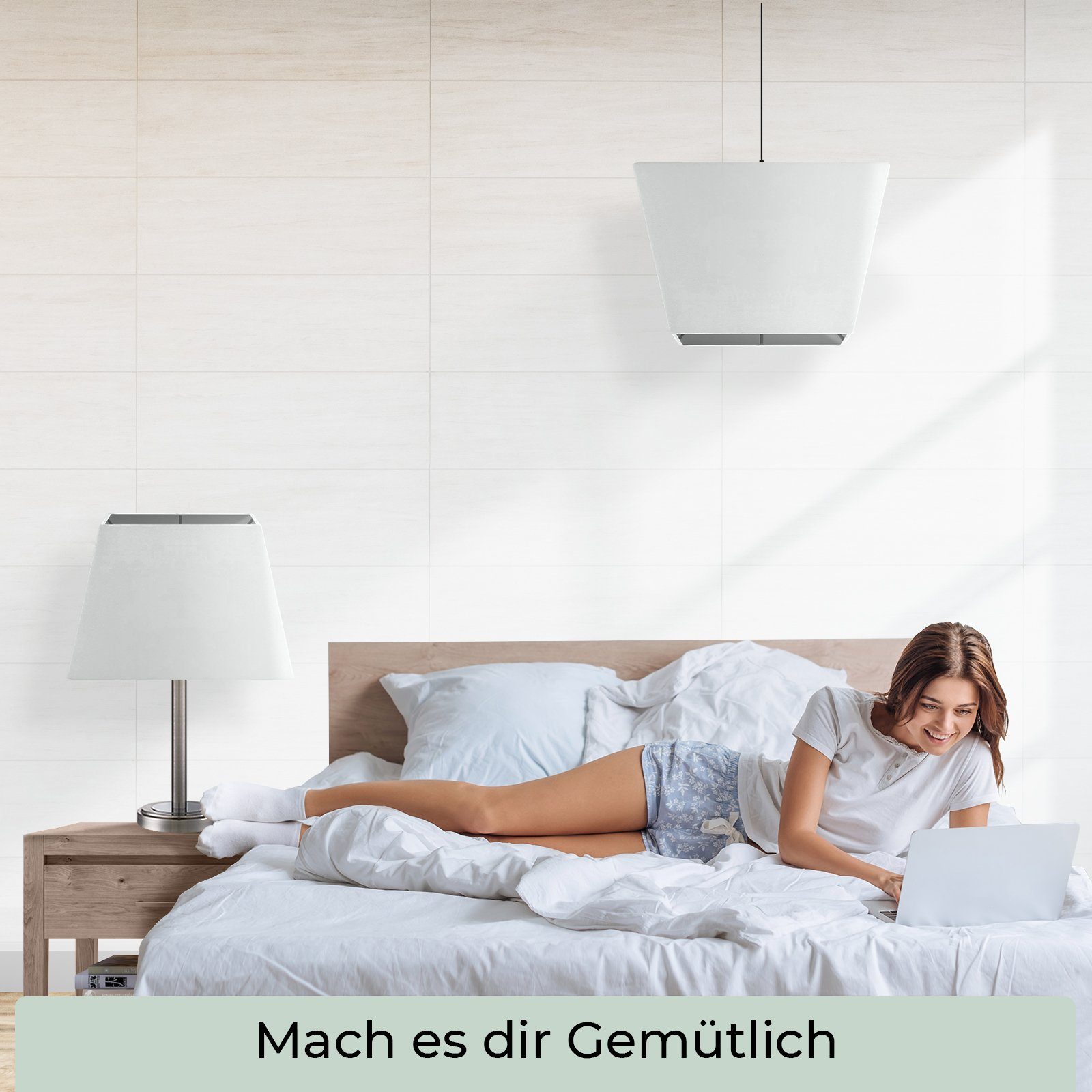 Wogati Lampenschirm Premium Stehlampe Lampenschirm Trapez – Bild 4 von 5
