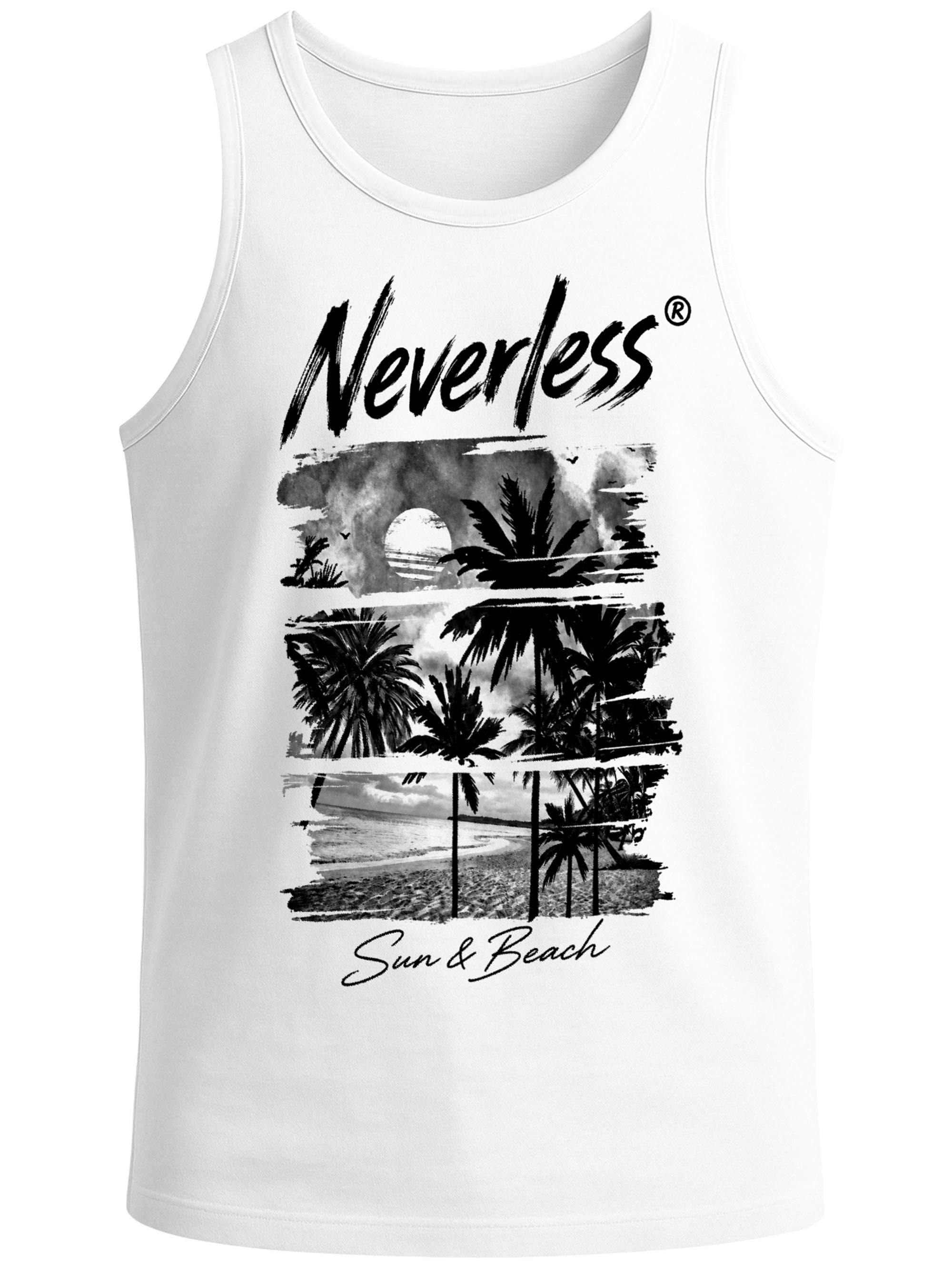 Neverless Tanktop Tanktop Herren mit Grafik-Print - Design Sun & Beach - Trägershirt mit Print – Bild 5 von 5