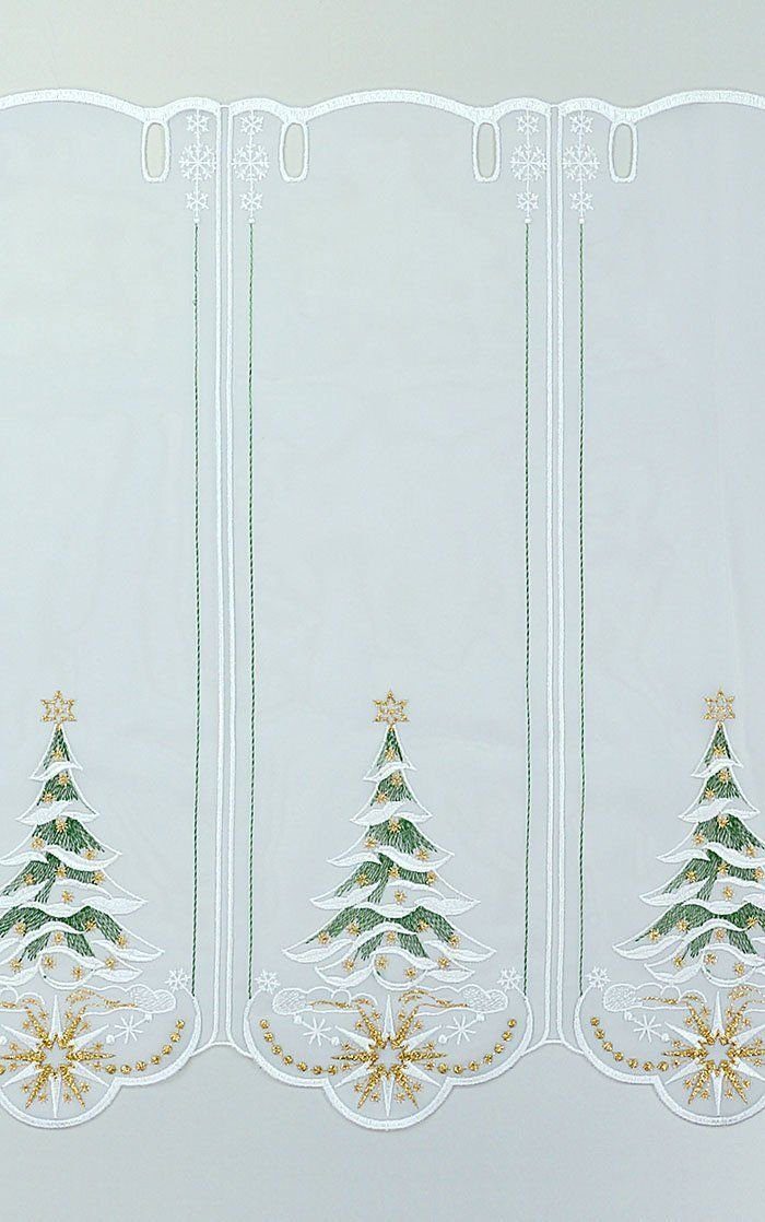 Weihnachtsbaum, Scheibengardine St), transparent, (1 30x49.5cm Plauener HxB Spitze®,