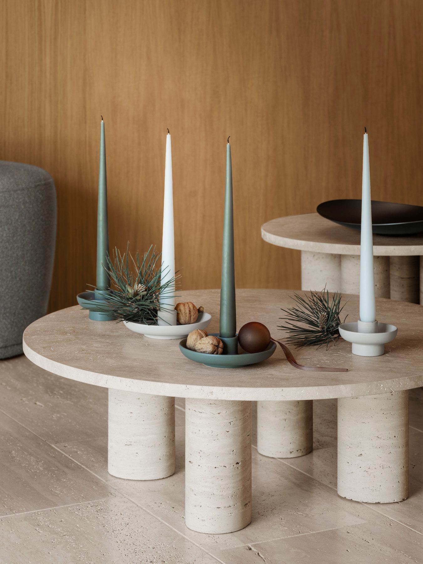 blomus Kerzenhalter -VELA- Design-Kerzenhalter: Elegantes Steingut mit matter Glasur, Elegant, Steingut, Matt Glasur, Adventskranz, Größenauswahl, Formauswahl