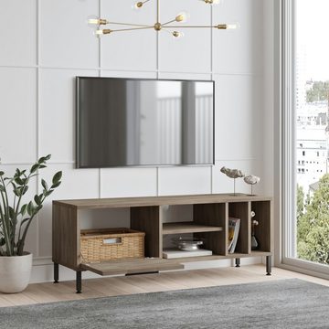 en.casa TV-Schrank »Loimaa« TV Board Grau/Anthrazit mit 1 Tür und 4 Ablagefächern