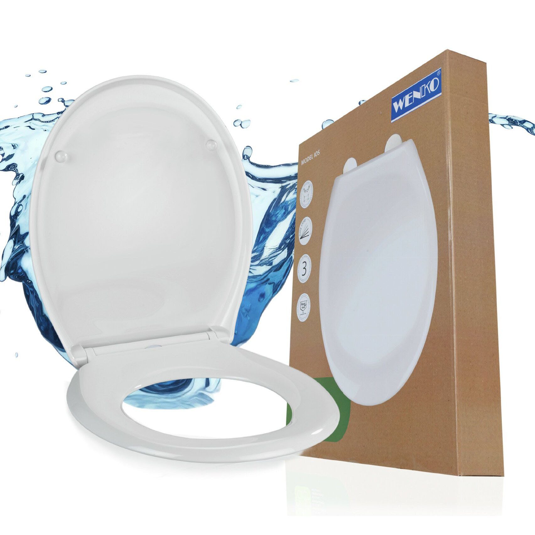 WENKO WC-Sitz Ios, aus Thermoplast, recyclingfähig, bruchstabil